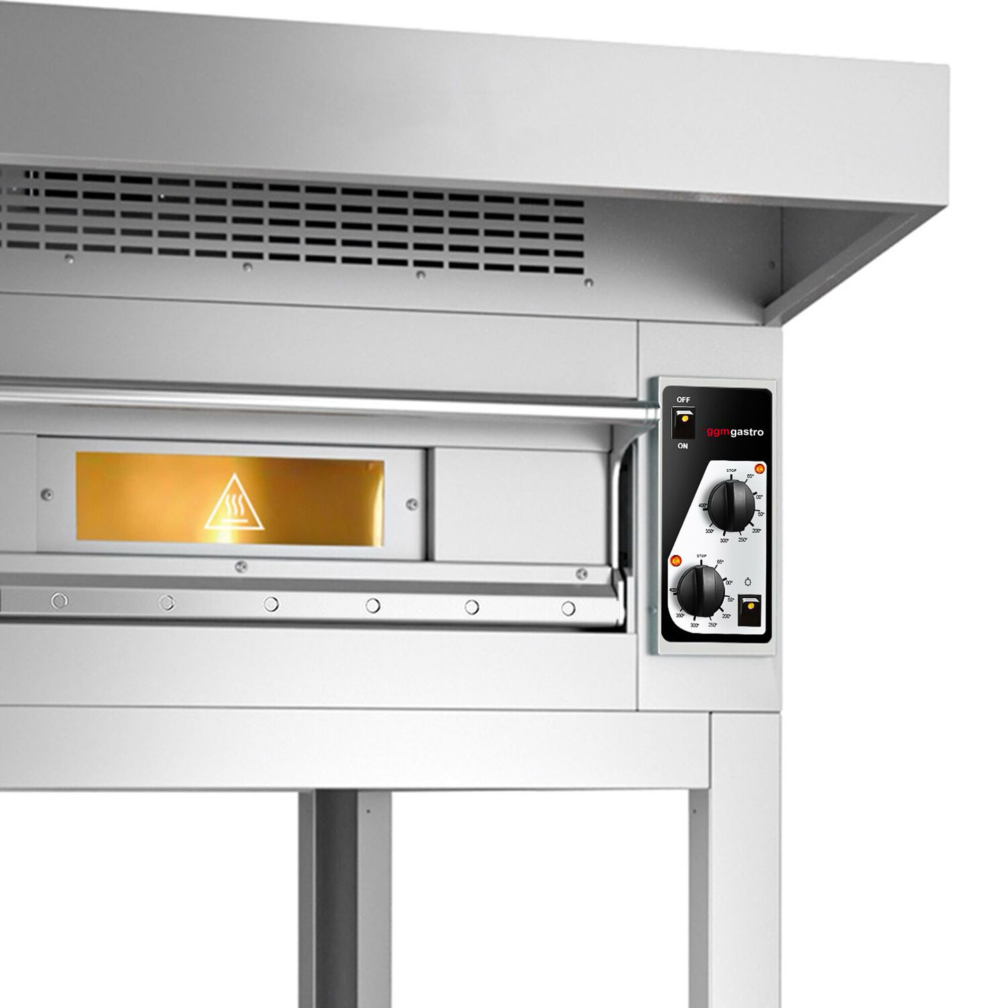 Elektrische pizzaoven - 4x 33cm - Handmatig - incl. afzuigkap & onderstel