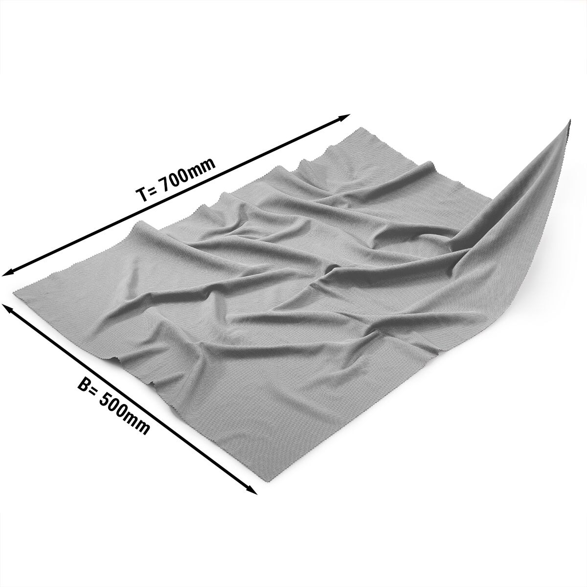 (10 pièces) Chiffon en microfibre / torchon à verres - 500 x 700 mm - Gris