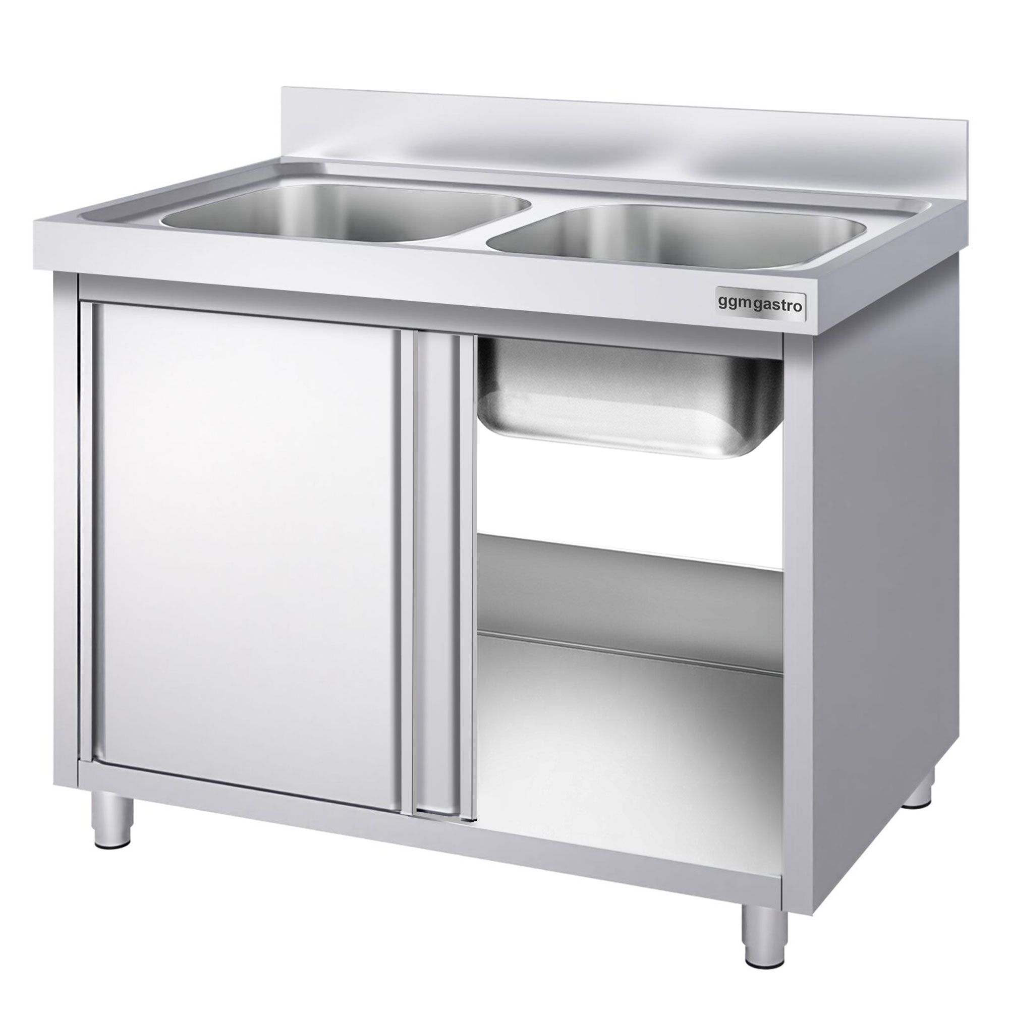 Meuble plonge PREMIUM - 1000x600mm - avec 2 bacs
