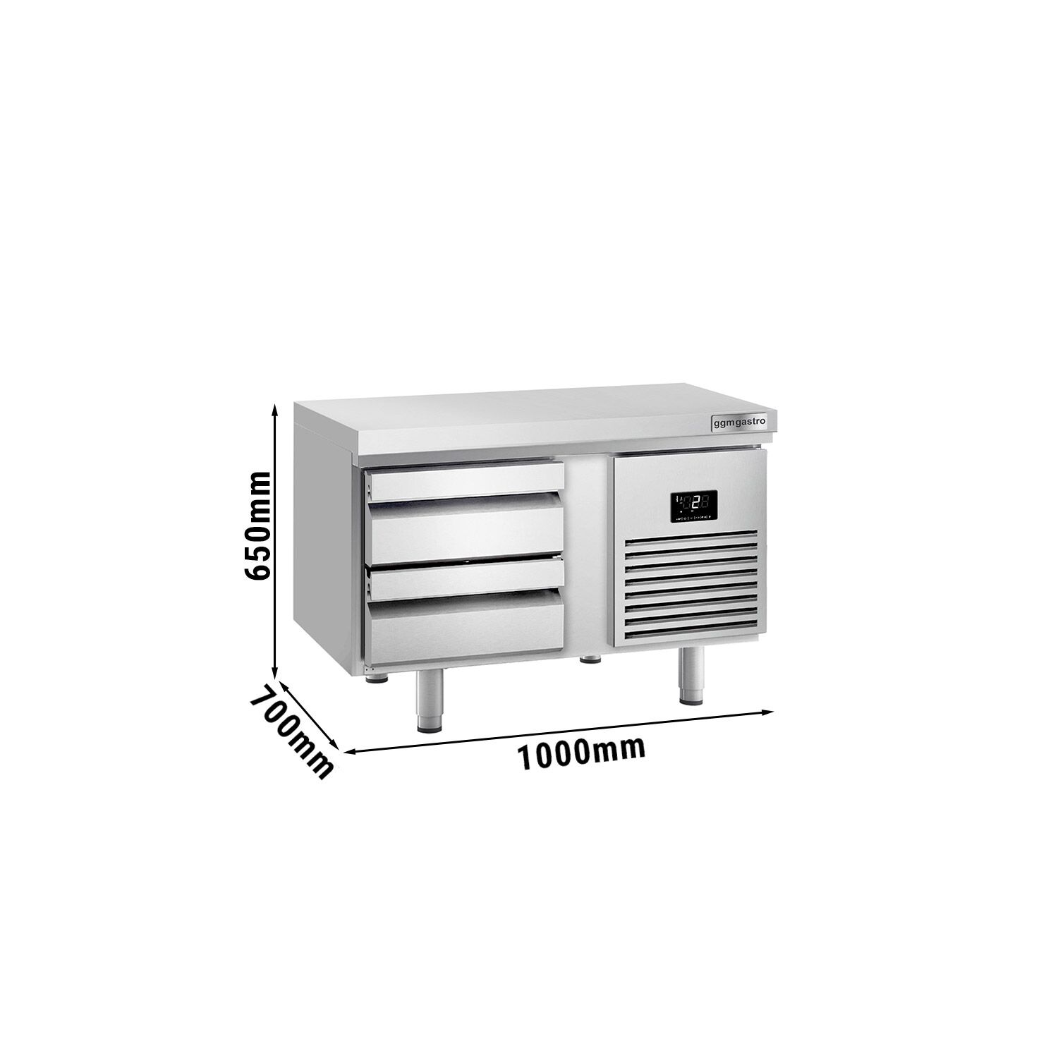 Commercial Undercounter Fridge PREMIUM PLUS - -2 to +8°C - 1000mm - 2 Drawer - 2x GN 1/1 - 100L