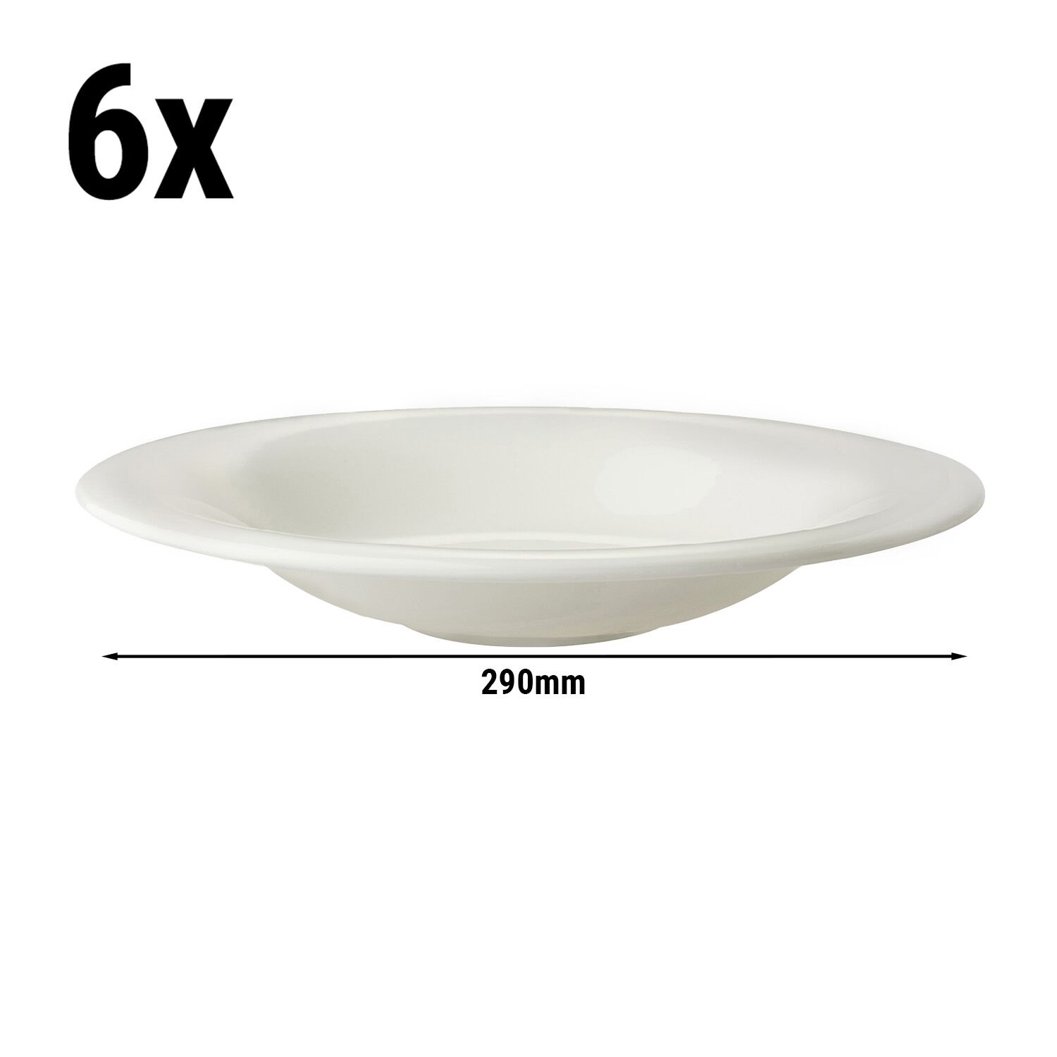 (6 Stück) LUX - Coupe Teller Maastricht - tief - Ø 290mm - Elfenbein