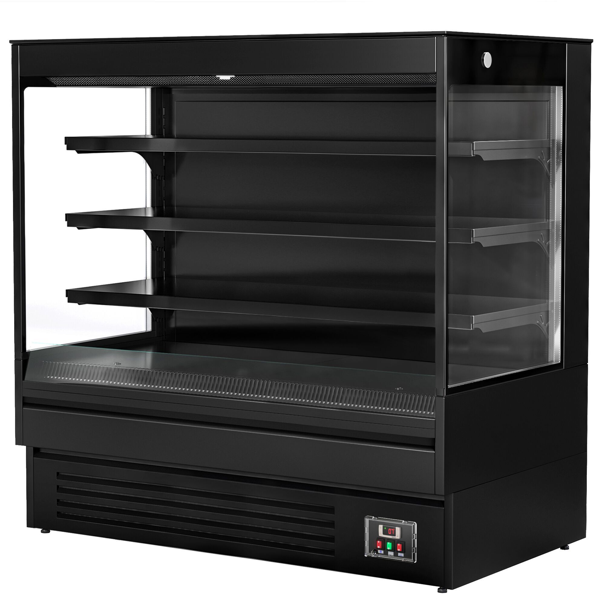 Vitrine murale réfrigérée - Libre-service - 1500mm - 493L - avec 3 étagères - arrière fermé - Noir