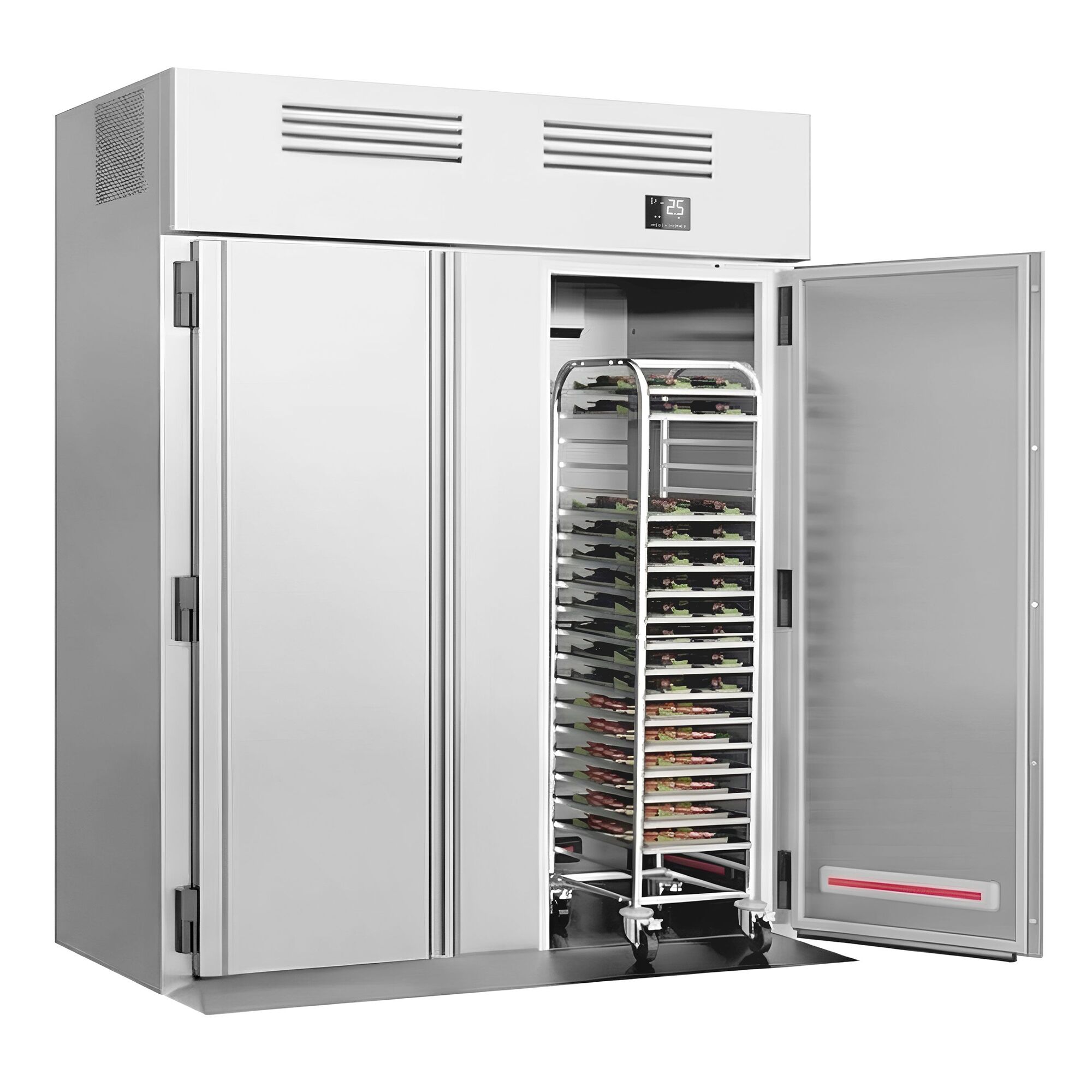 Kylskåp PREMIUM - GN 2/1 - 2700 liter - ned till +8 °C - med 2 dörrar - Umluftkylning, LED-belysning, Automatisk avfrostning, R290, HACCP-styrning