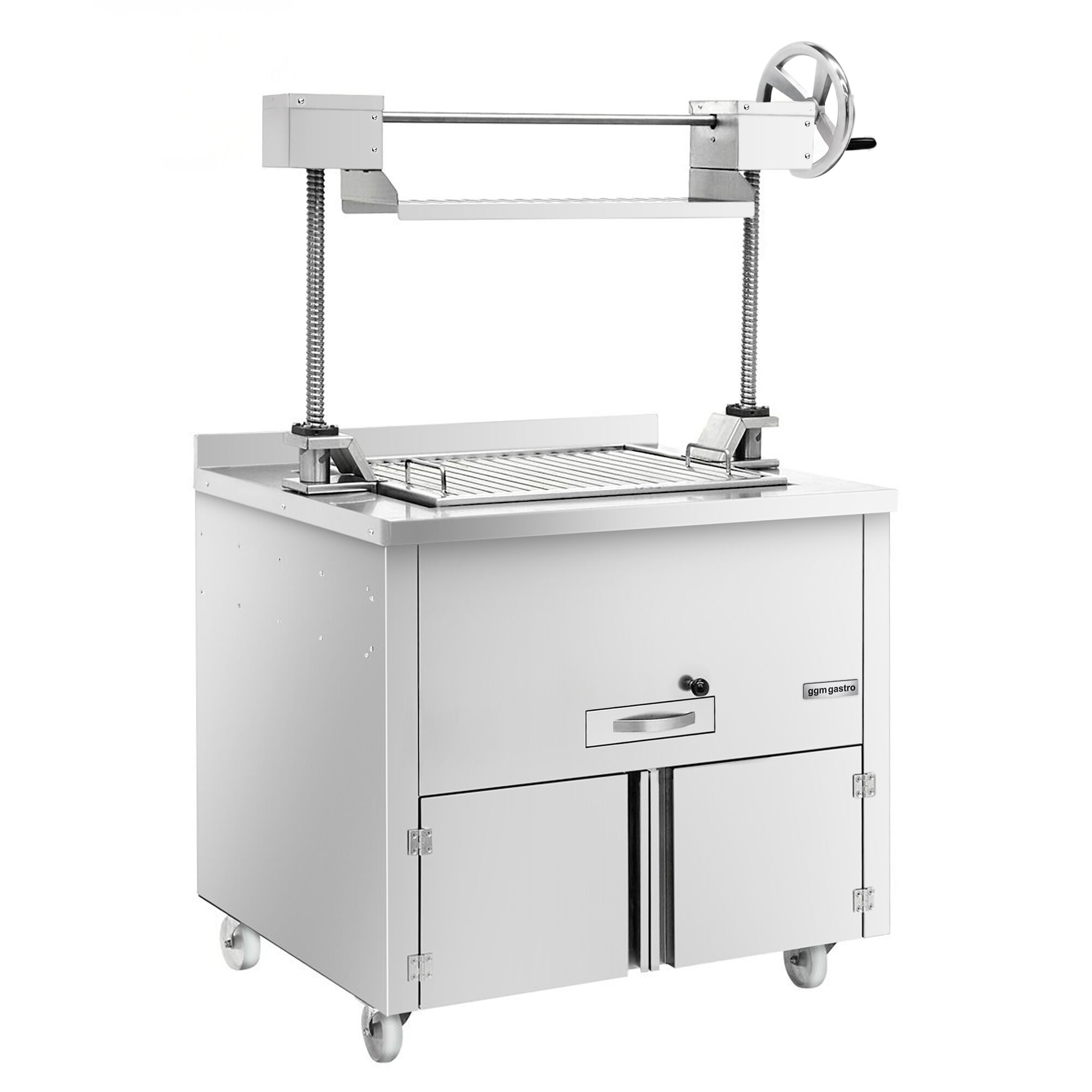 Barbecue au charbon de bois – 800 mm – avec système de levage & 1 tiroir – grille : 670 x 470 mm