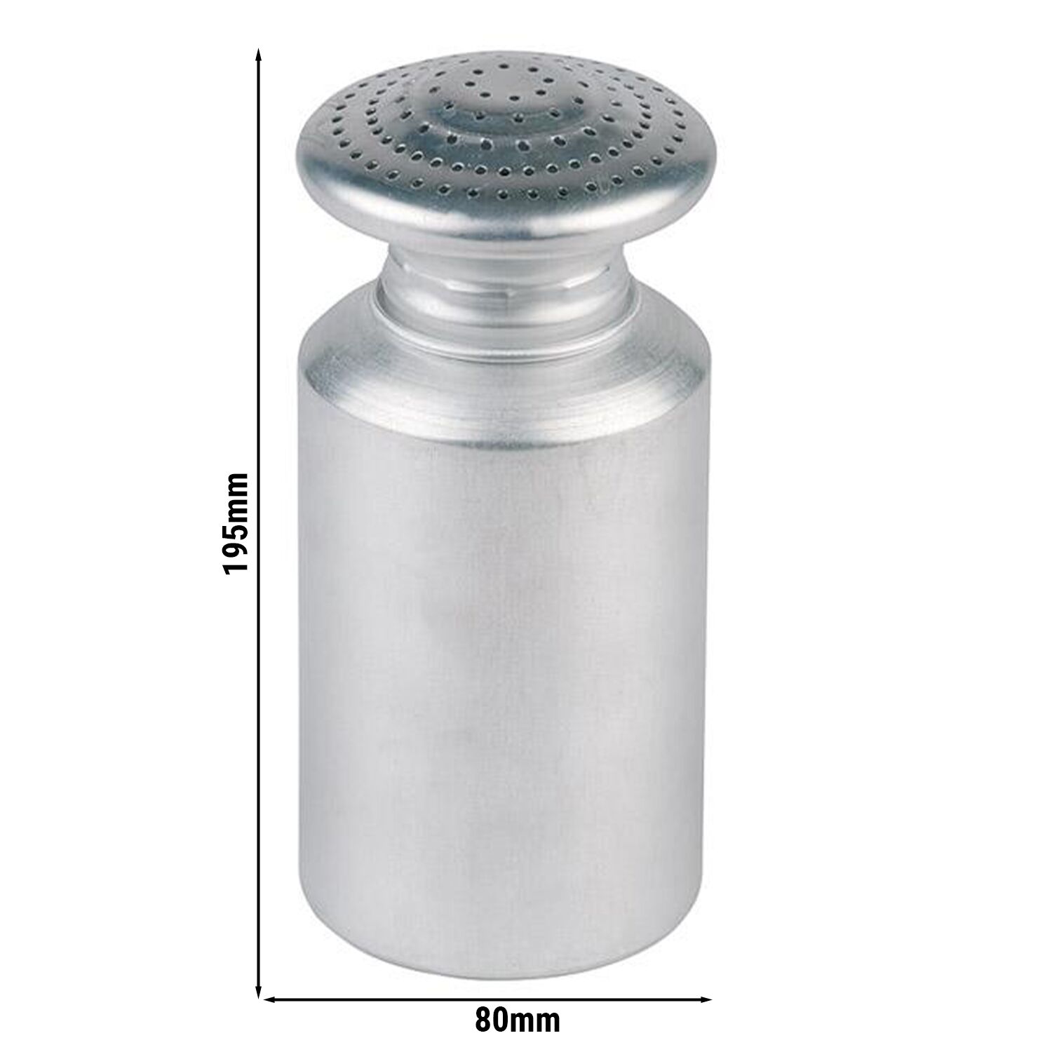(6 pcs) Salière ou Poivrière - Lot de 6 - Ø80mm - Hauteur: 195mm - aluminium - 450ml