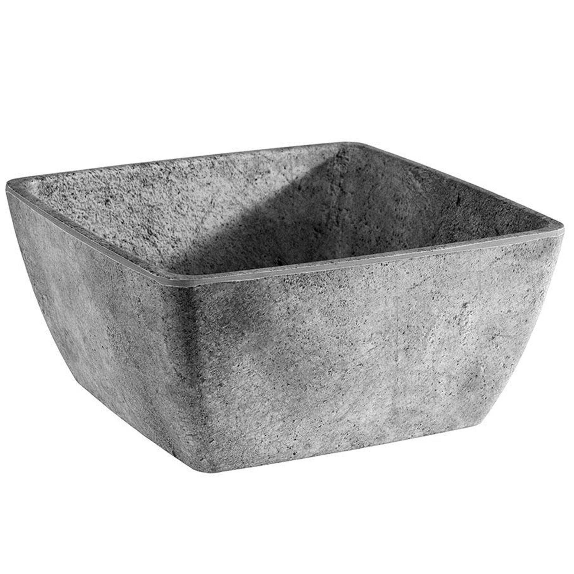 (6 pcs) Saladier - ELEMENT - Mélamine - 1,5L - carré - 190x190mm - Profondeur : 90mm - Gris - lot de 6