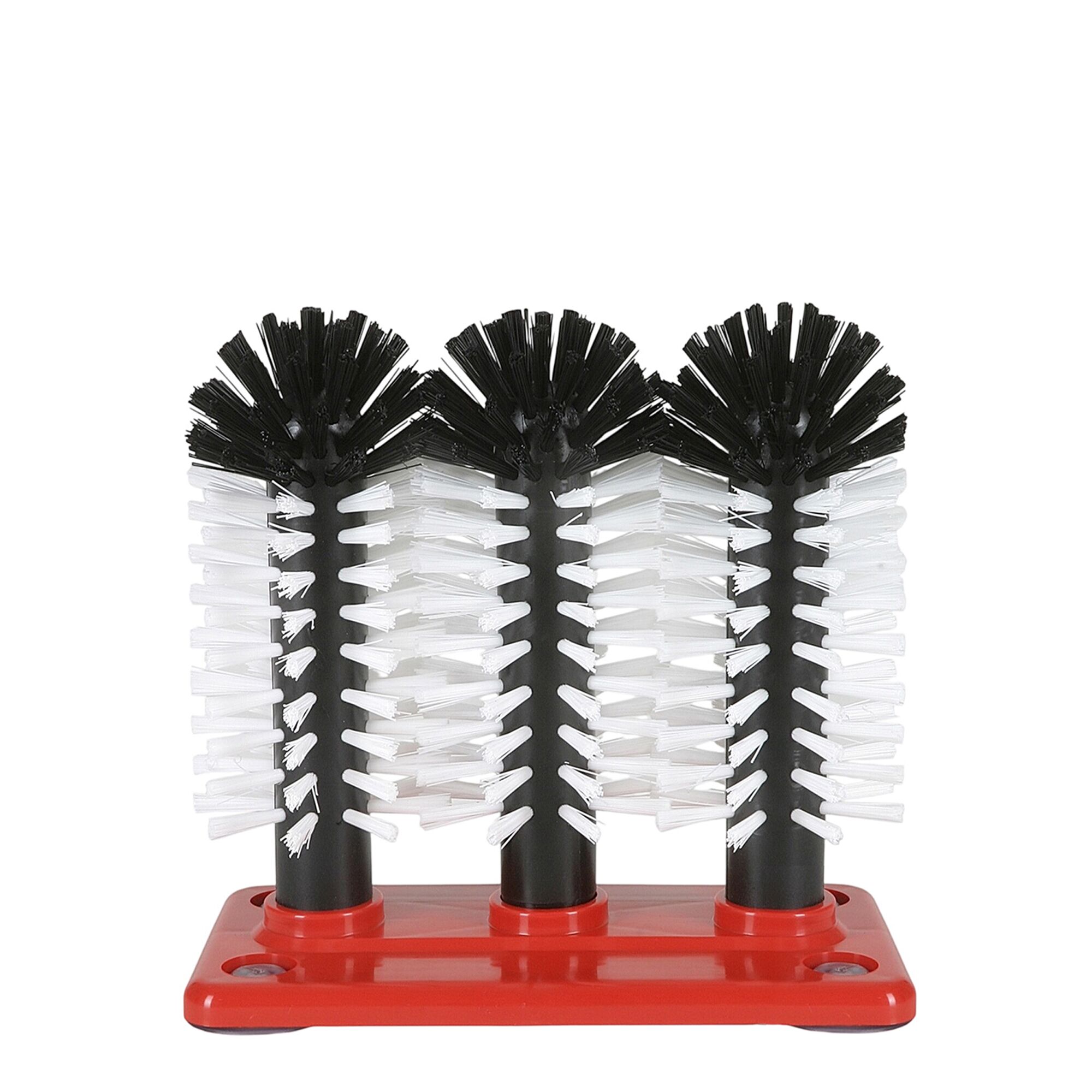 (2 pièces) FUCHS | DELFIN® Brosse à laver les verres - 3x180mm - avec plaque de fond en plastique - 1-2-3