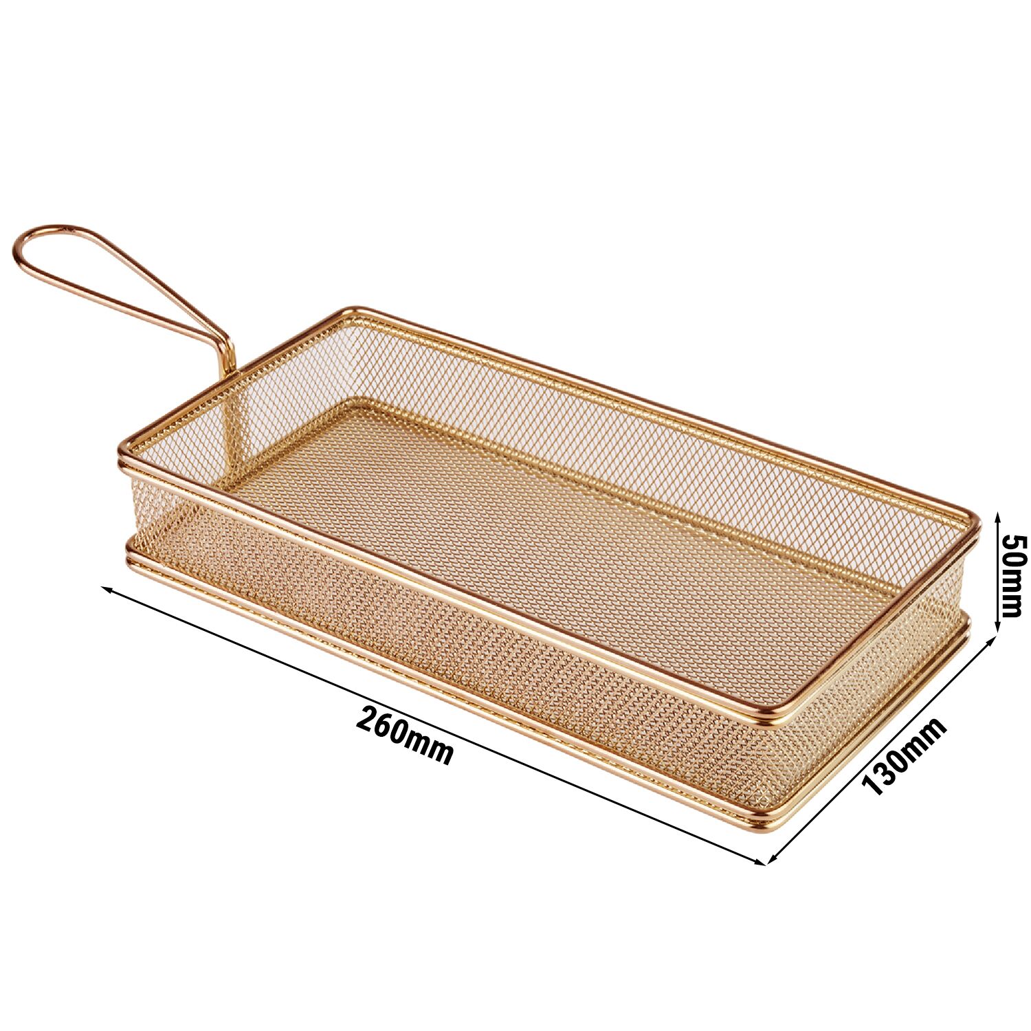 (6 pcs) Serving Basket - SNACKHOLDER - Stainless Steel - Rectangular - 260x130mm - Copper
