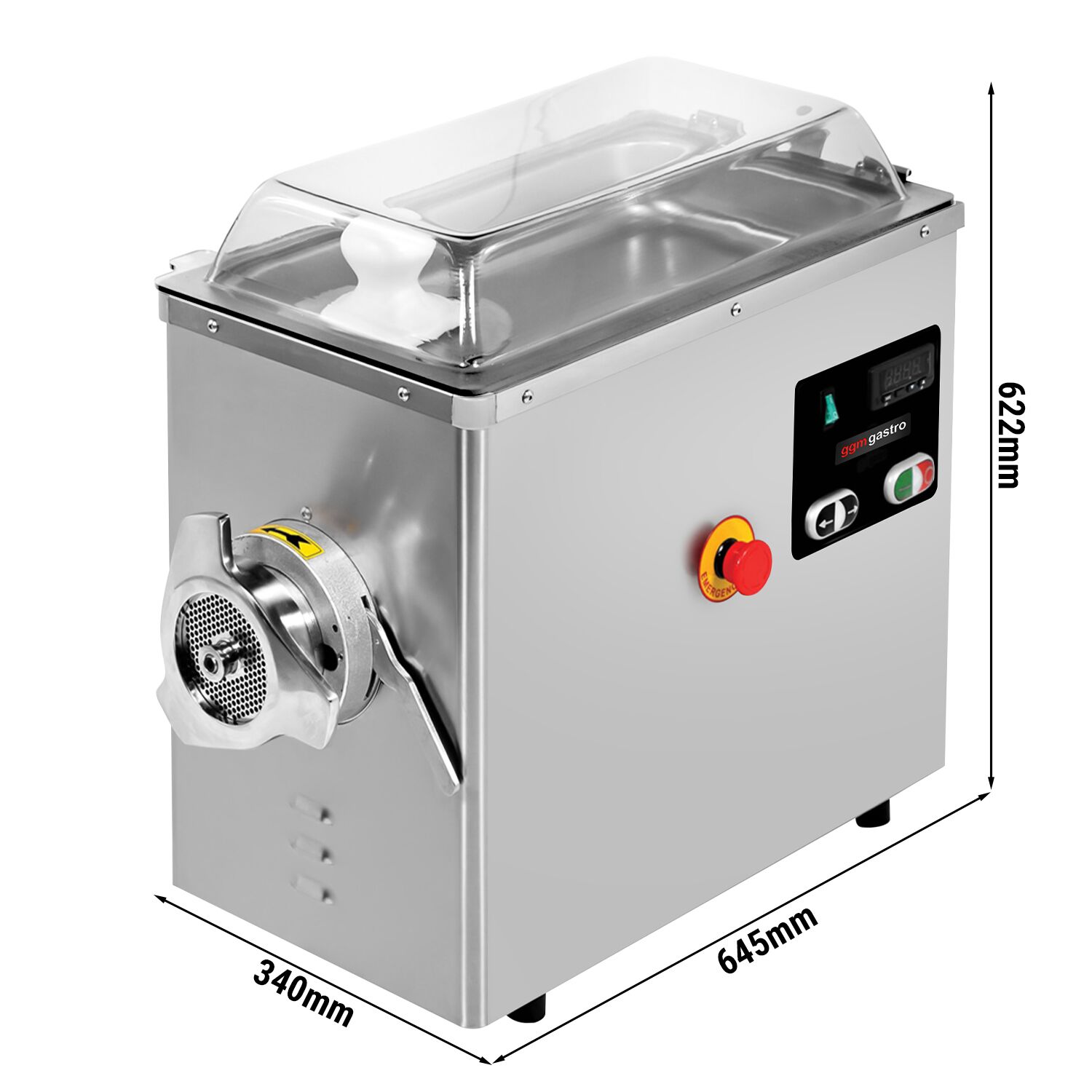 Hachoir à viande électrique 32 - 600 kg/h - 2,2 kW - 1400 tr/min - avec refroidissement