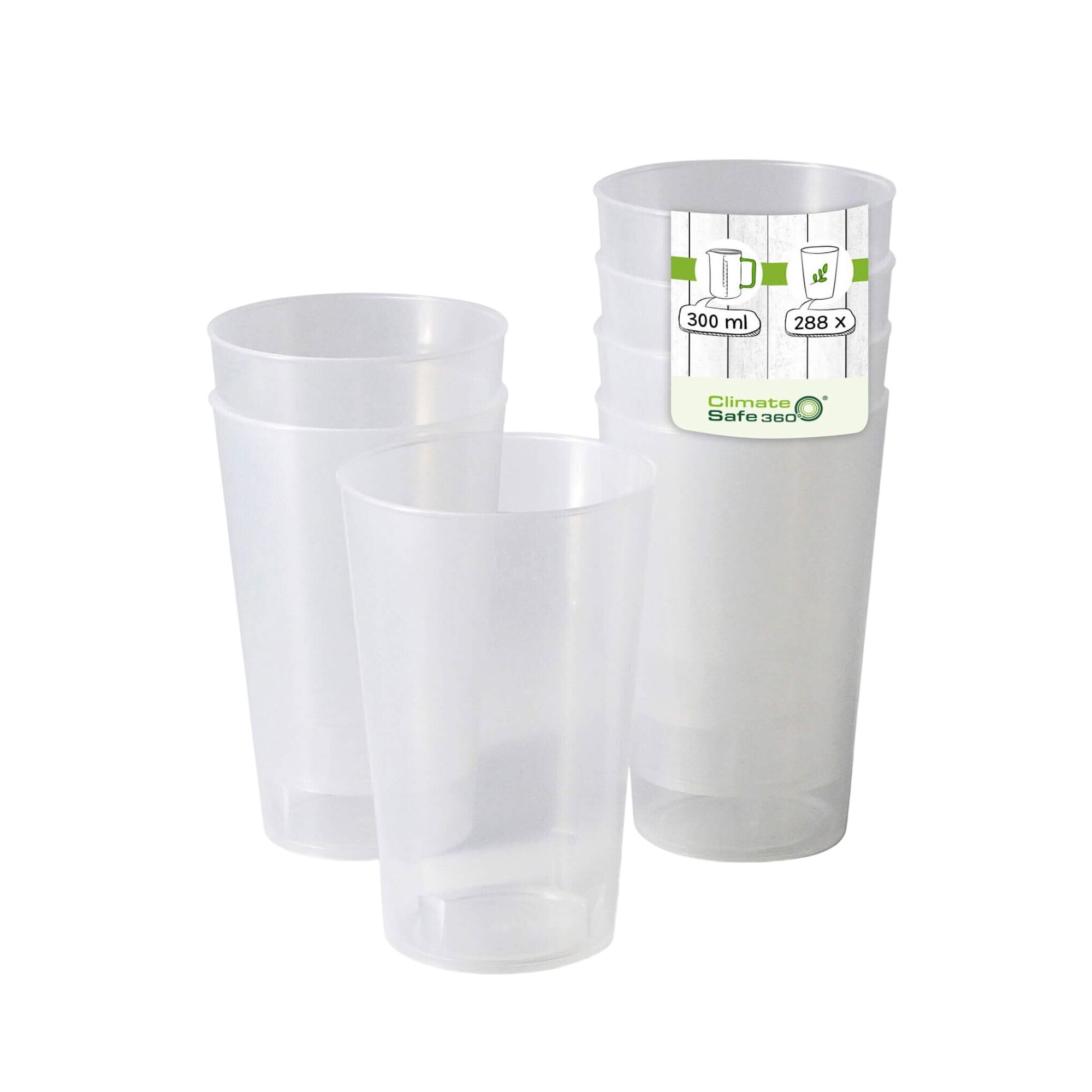 (288 pcs) Gobelet réutilisable givré - 300ml - Transparent