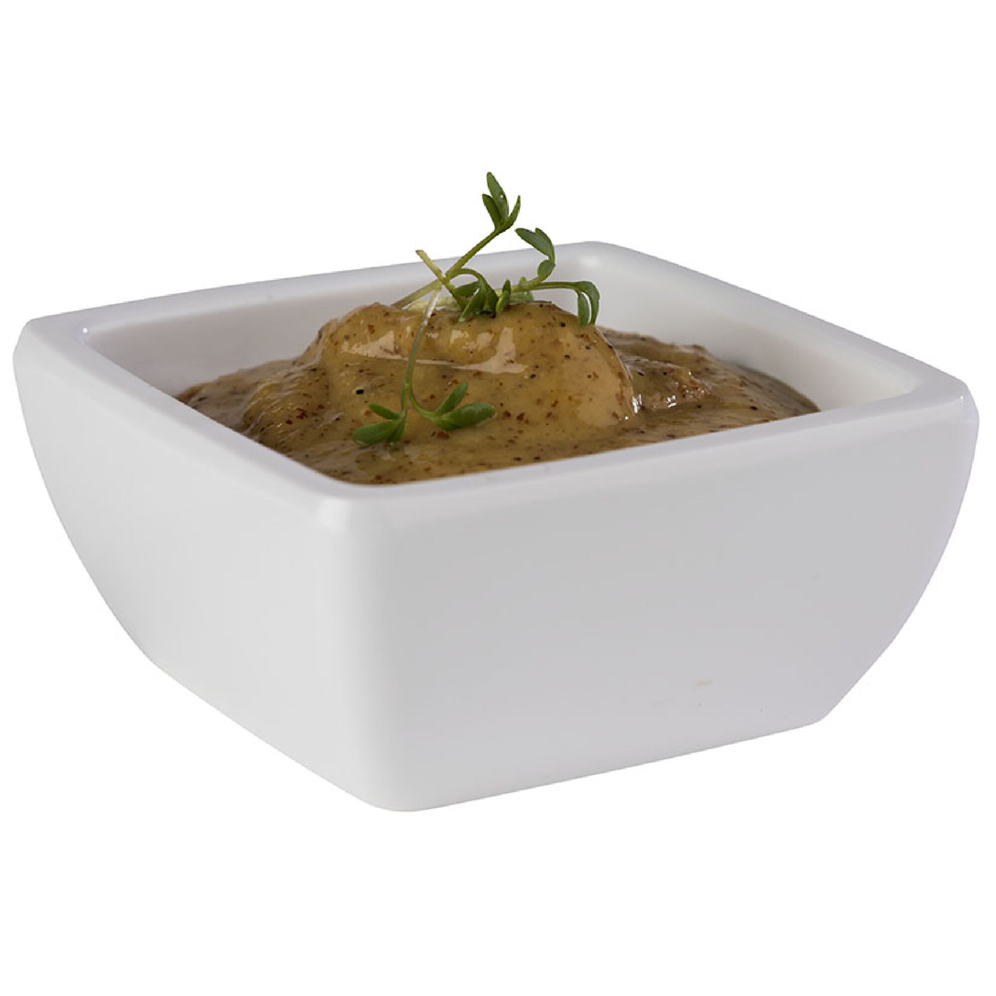 (6 pièces) Coupelles à sauce - PURE - Melamine - 50 ml - carré - Blanc