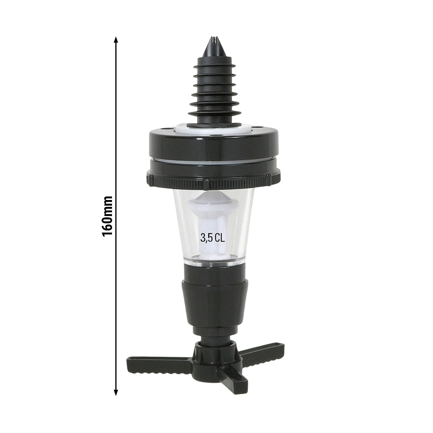 FUCHS | PRIMA - Pourer - 3.5 cl - for 0.7–1-liter bottles - Plastic - Black