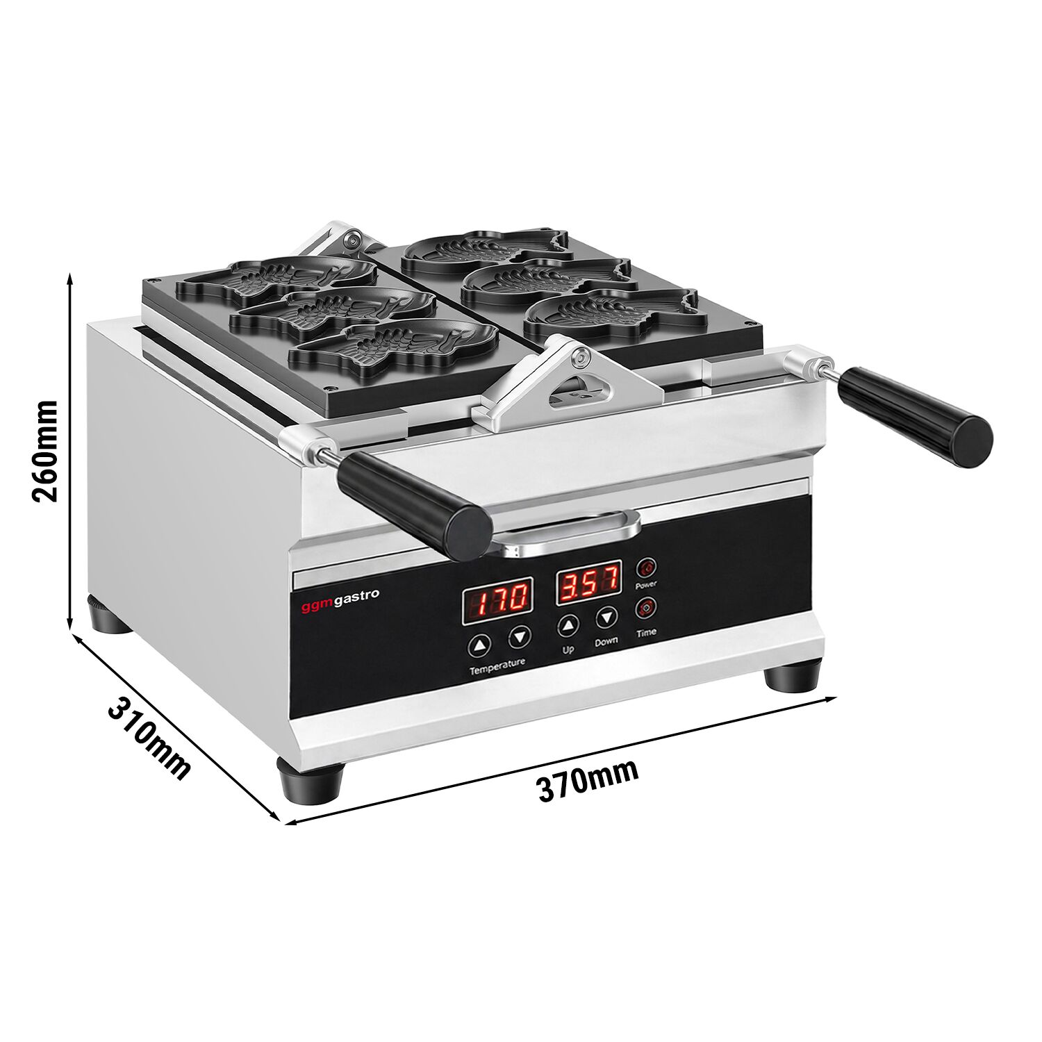 Machine à tartelette professionnelle - 1,6 kW - y compris moule à tartelette : 3x poisson taiyaki