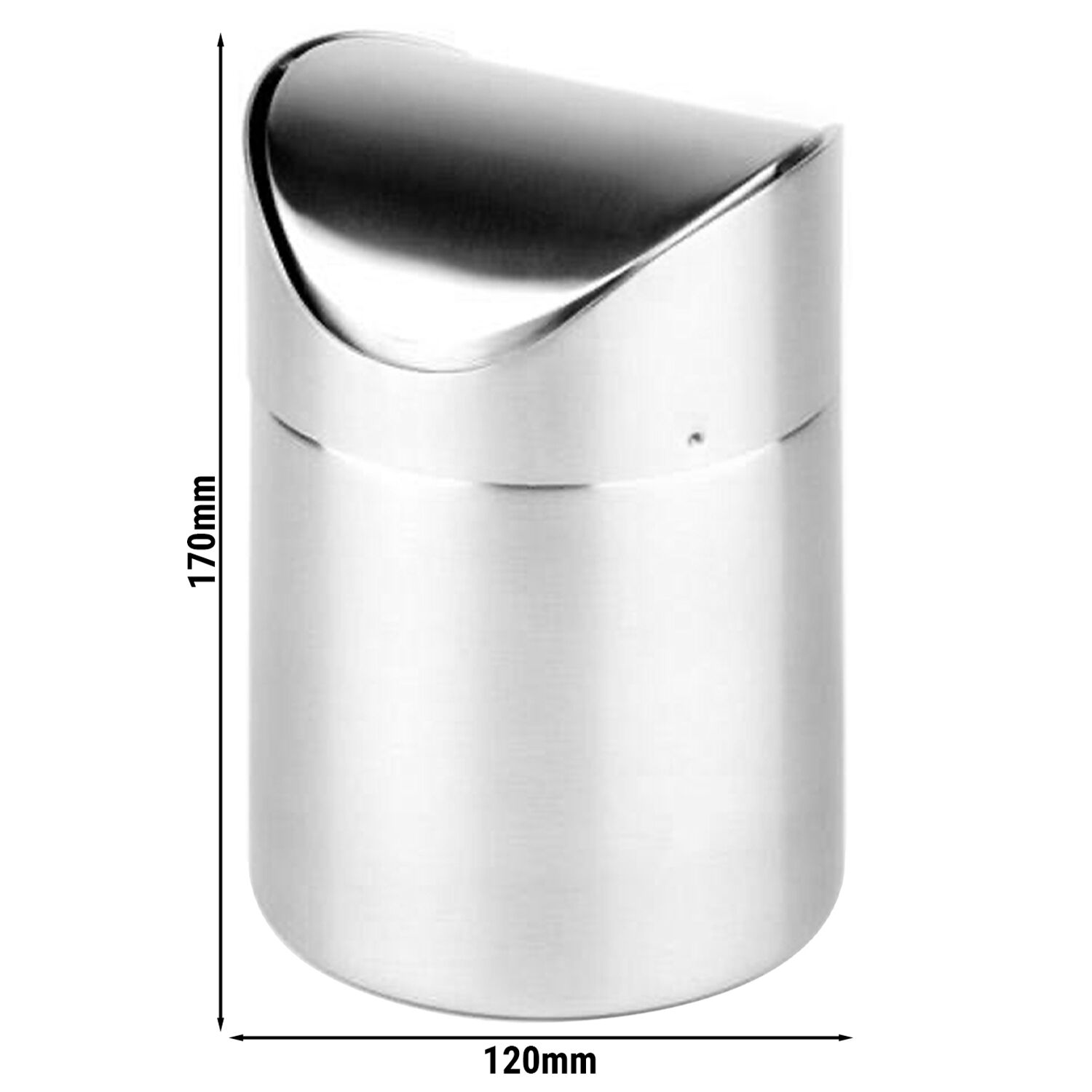 (6 pièces) Poubelle de table - inox - 1,2 litre