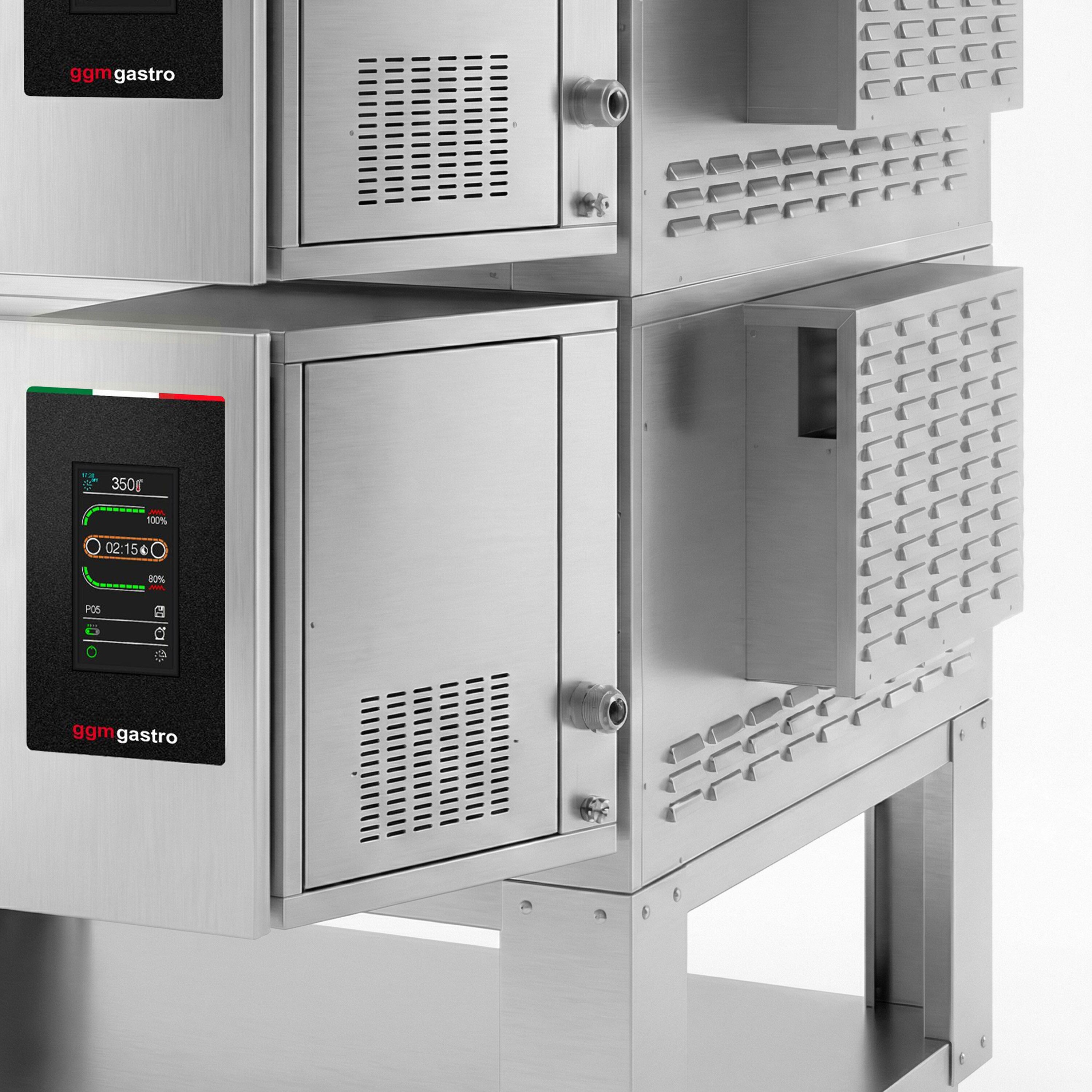 (2 pièces) Four à convoyeur électrique - 1400 x 2000 mm - écran tactile - Largeur de bande : 650 mm - avec support inclus