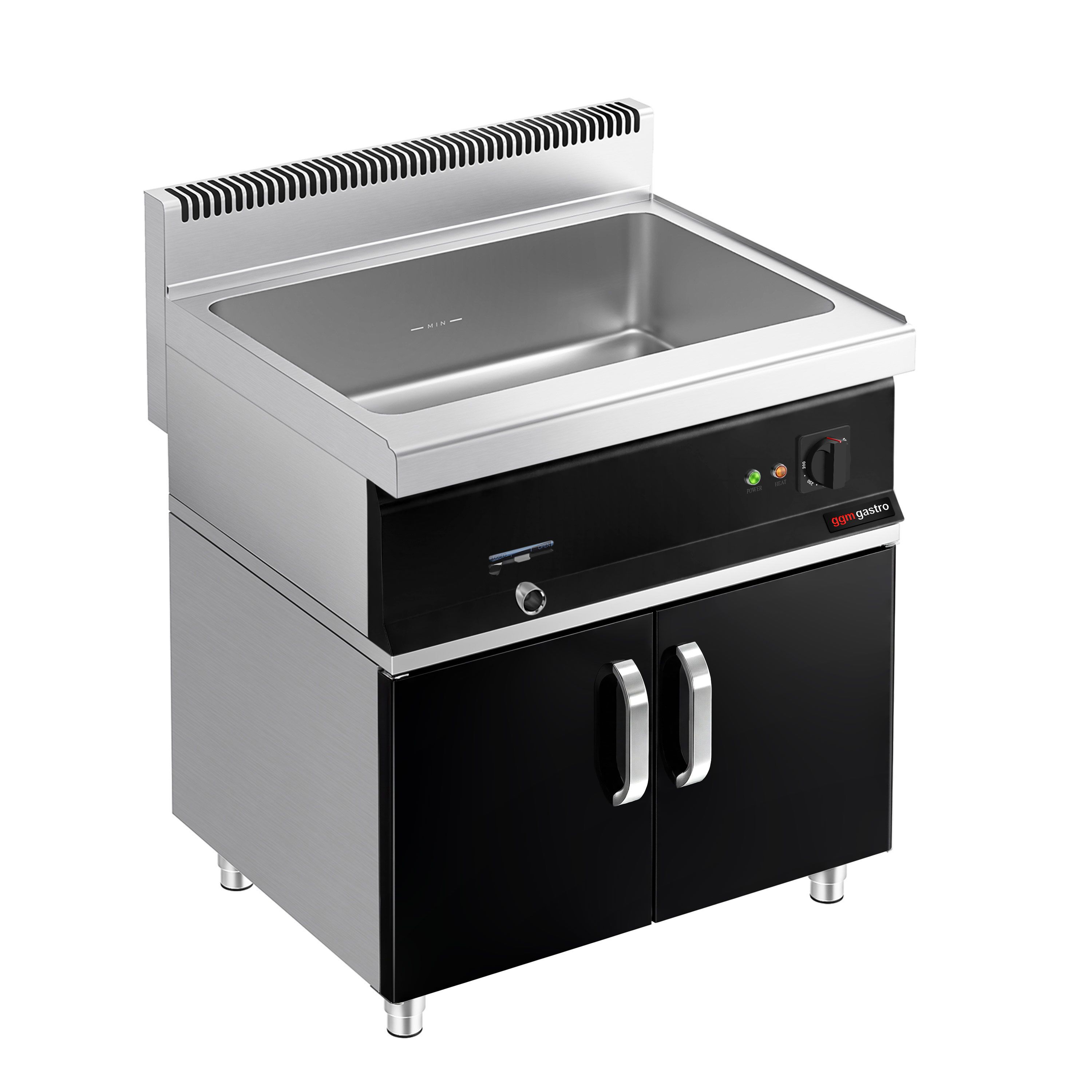 Elektro Bain-Marie - 2,4 kW - 2x GN 1/1 oder 4x GN 1/2 - inkl. Unterbau mit 2 Türen