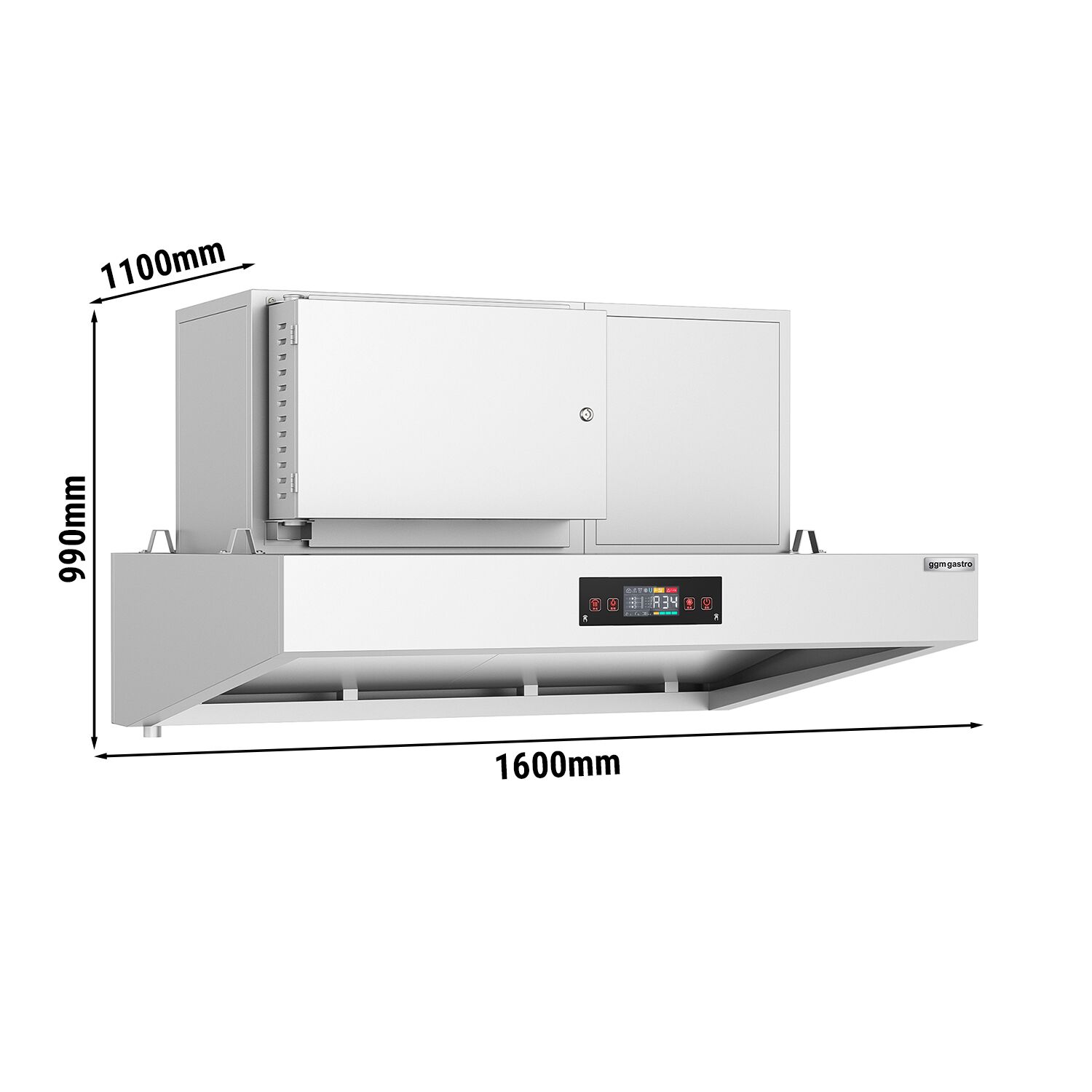 Hotte aspirante hybride - 1600 mm - efficacité de purification de l’air de 98 % - avec Smart Touch - LED