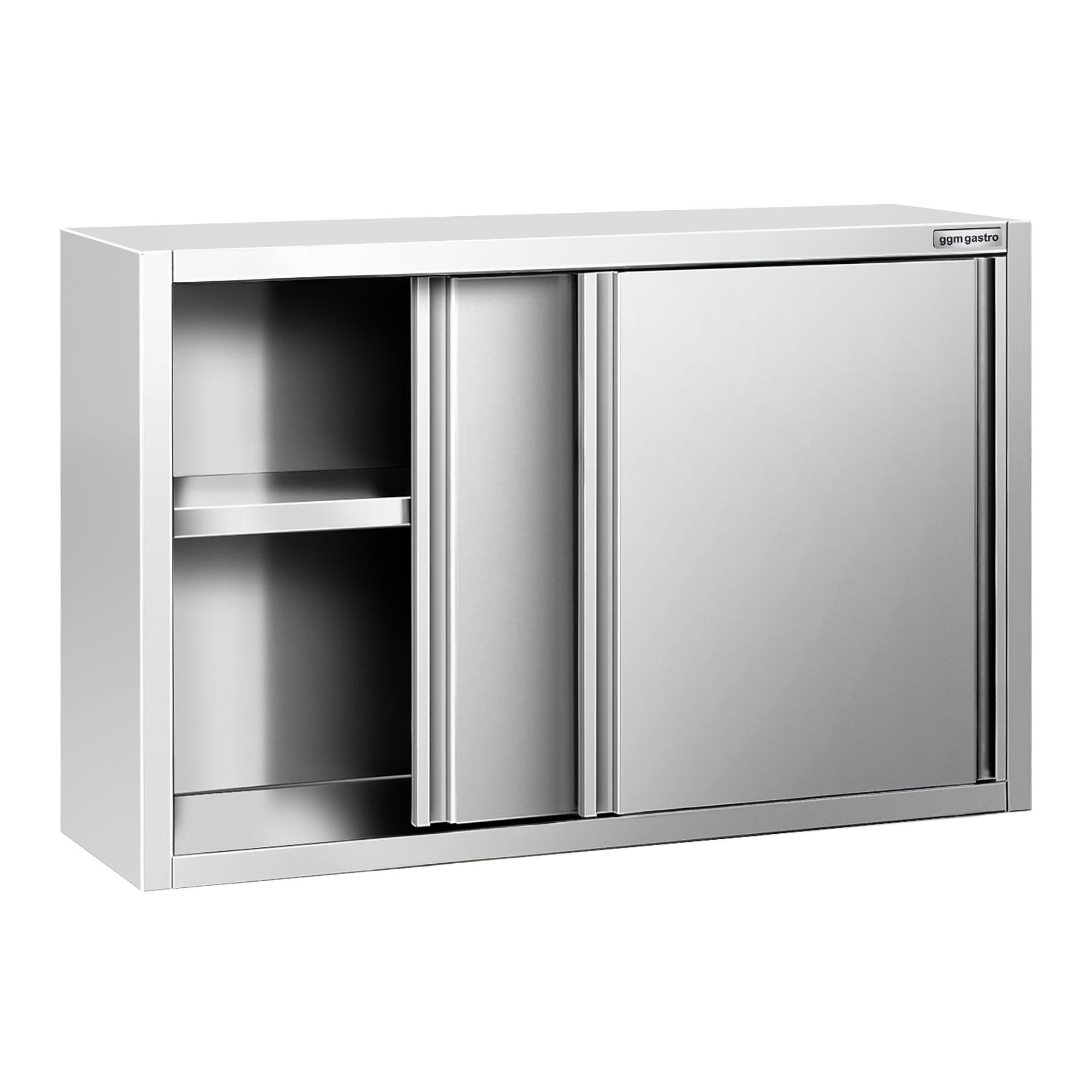 Edelstahl Wandhängeschrank PREMIUM - 1200x400mm - mit Schiebetür - 800mm hoch