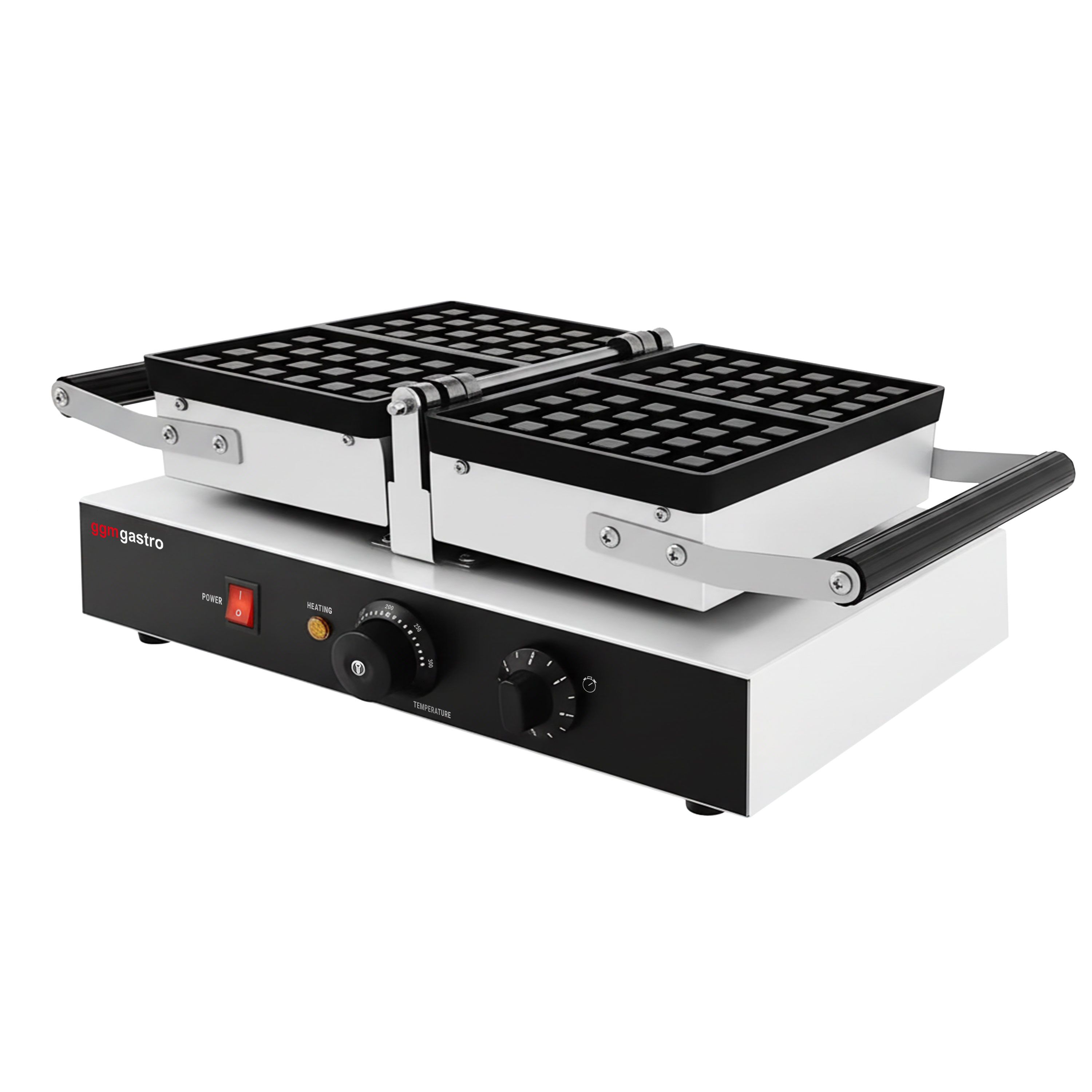 Gaufrier – simple – manuel – 1,6 kW – Forme : 2 gaufres de Bruxelles – avec surface de cuisson rotative à 180°