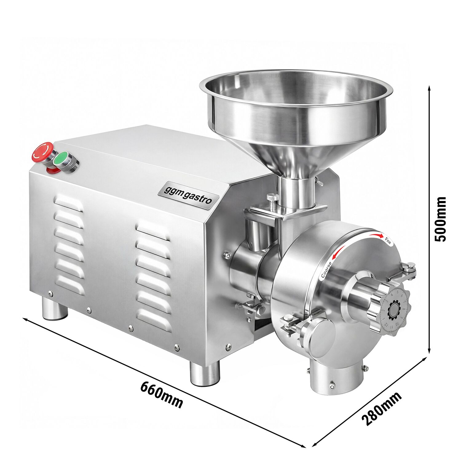 Moulin à céréales électrique Professionnel - 40kg/h - Réglage de finesse en continu - 1.5kW - 1500tr/min