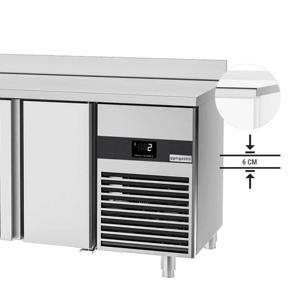 Commercial Refrigerated Worktable PREMIUM - 2330x700 - 2 Doors - 4 Drawers - Upstand