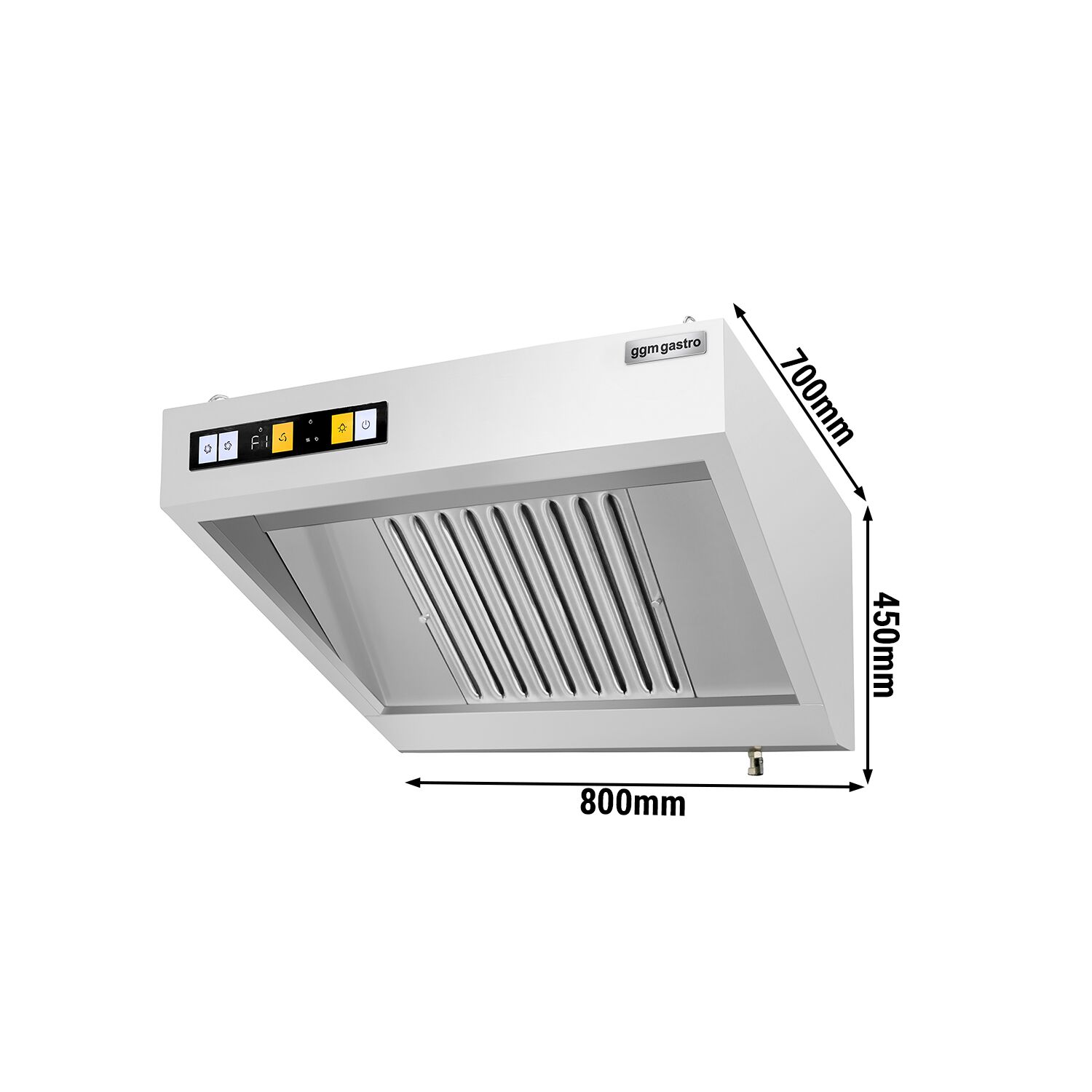 Hotte murale avec moteur – 800 mm – régulateur, filtre et lampe