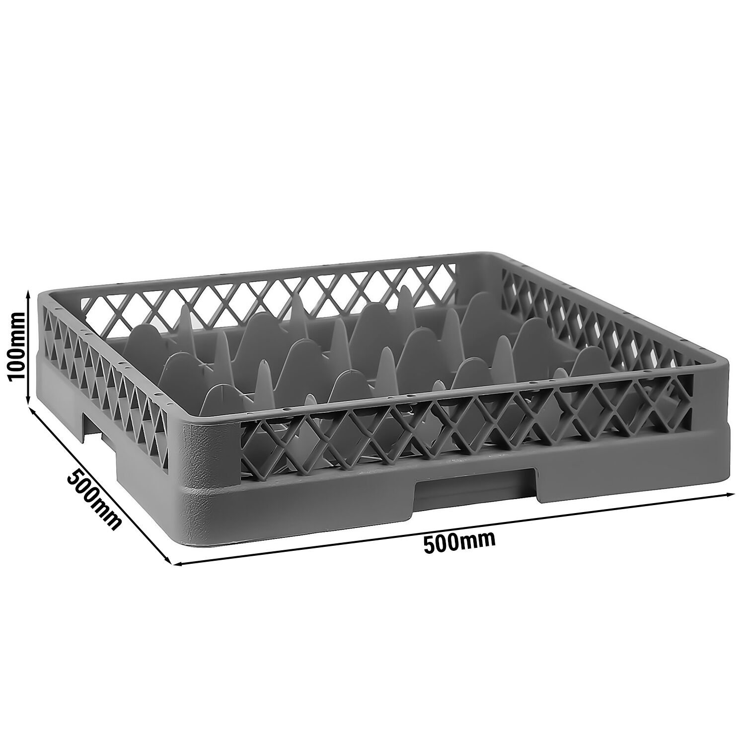 Glass Rack - 500x500mm - 16 compartments - Grey - compatible with ARU16N