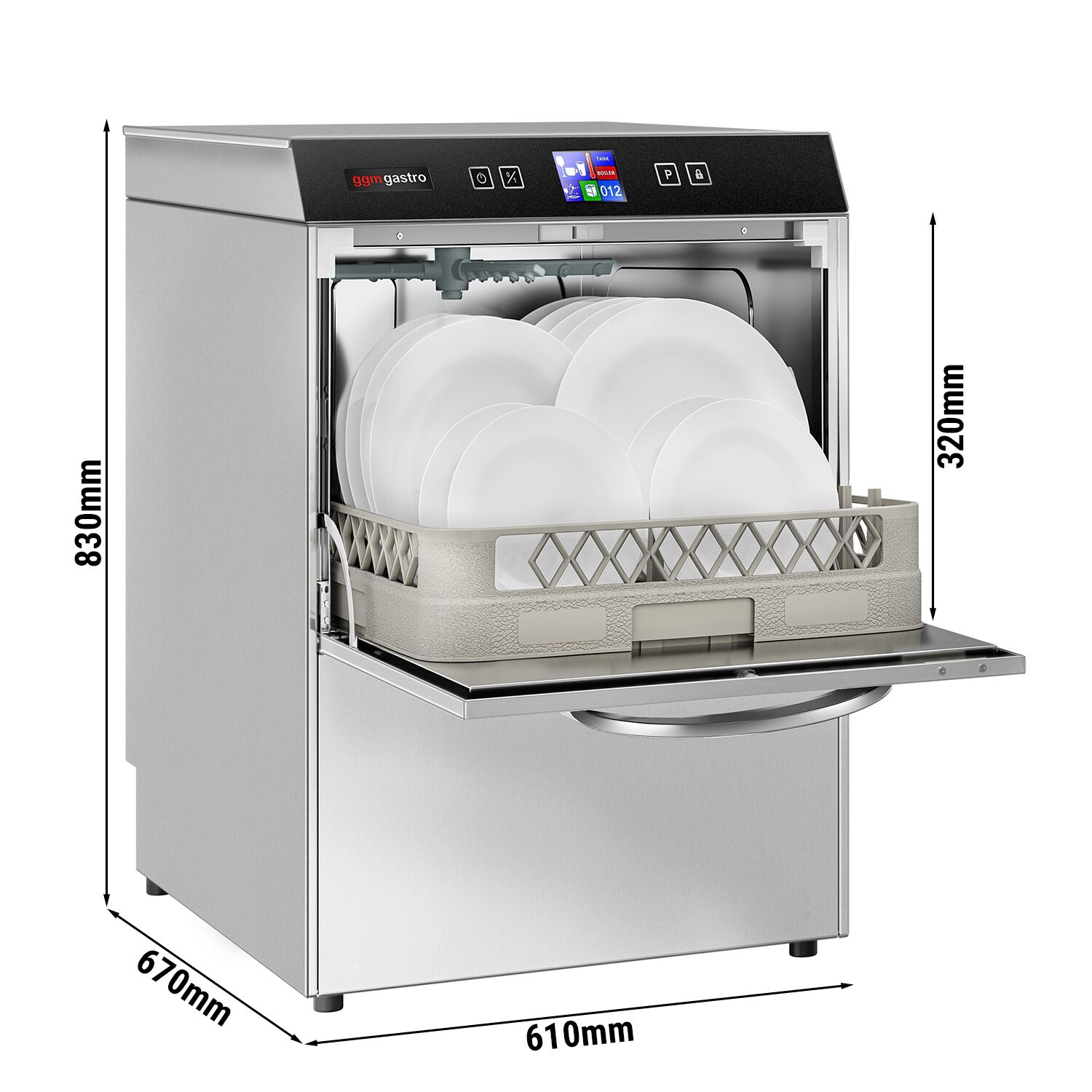 Lave-Vaisselle à Double Paroi - Numérique - 3,55 kW - avec Pompe de Détergent, de Rinçage & de Vidange