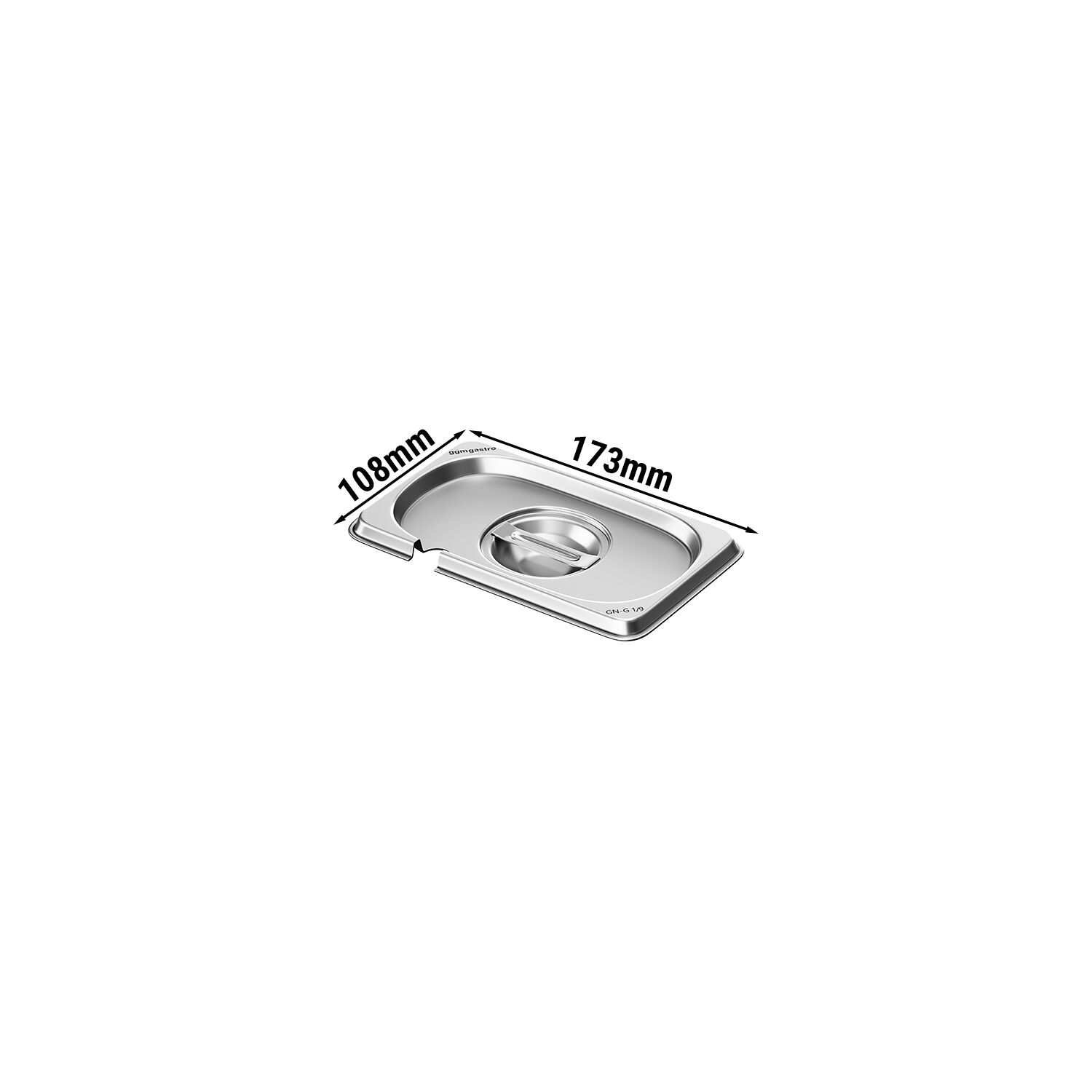 (6 pieces) – Stainless Steel Gastronorm Pan Lid GN 1/9 – with Spoon Cut-Out