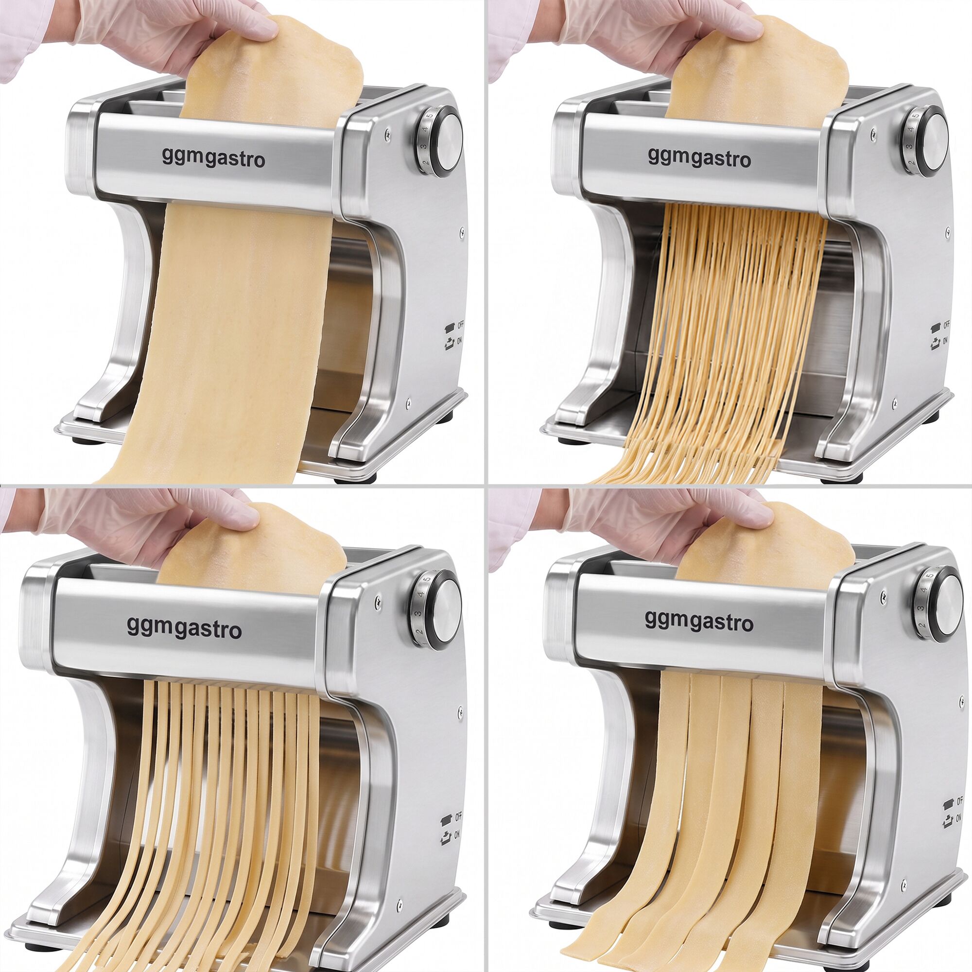 Commercial Electric Pasta Machine – Stainless Steel – 7-Level Dough Thickness Adjustment