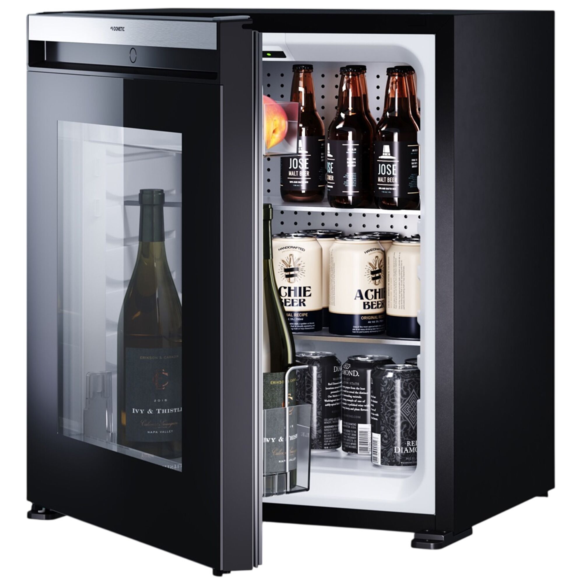 DOMETIC | Minibar-kylskåp – EVOLUTION C60G – 490 mm – 60 liter – med 1 glasdörr och dörrhängsel till höger