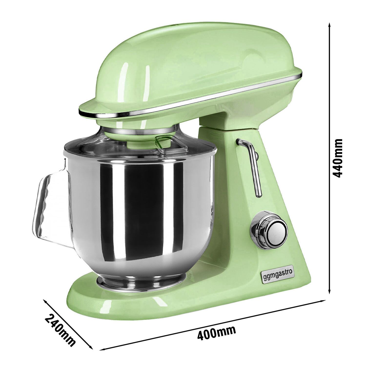 Batteur-mélangeur planétaire professionnel - 7L - 350W - incl. 3 outils - Mint vert
