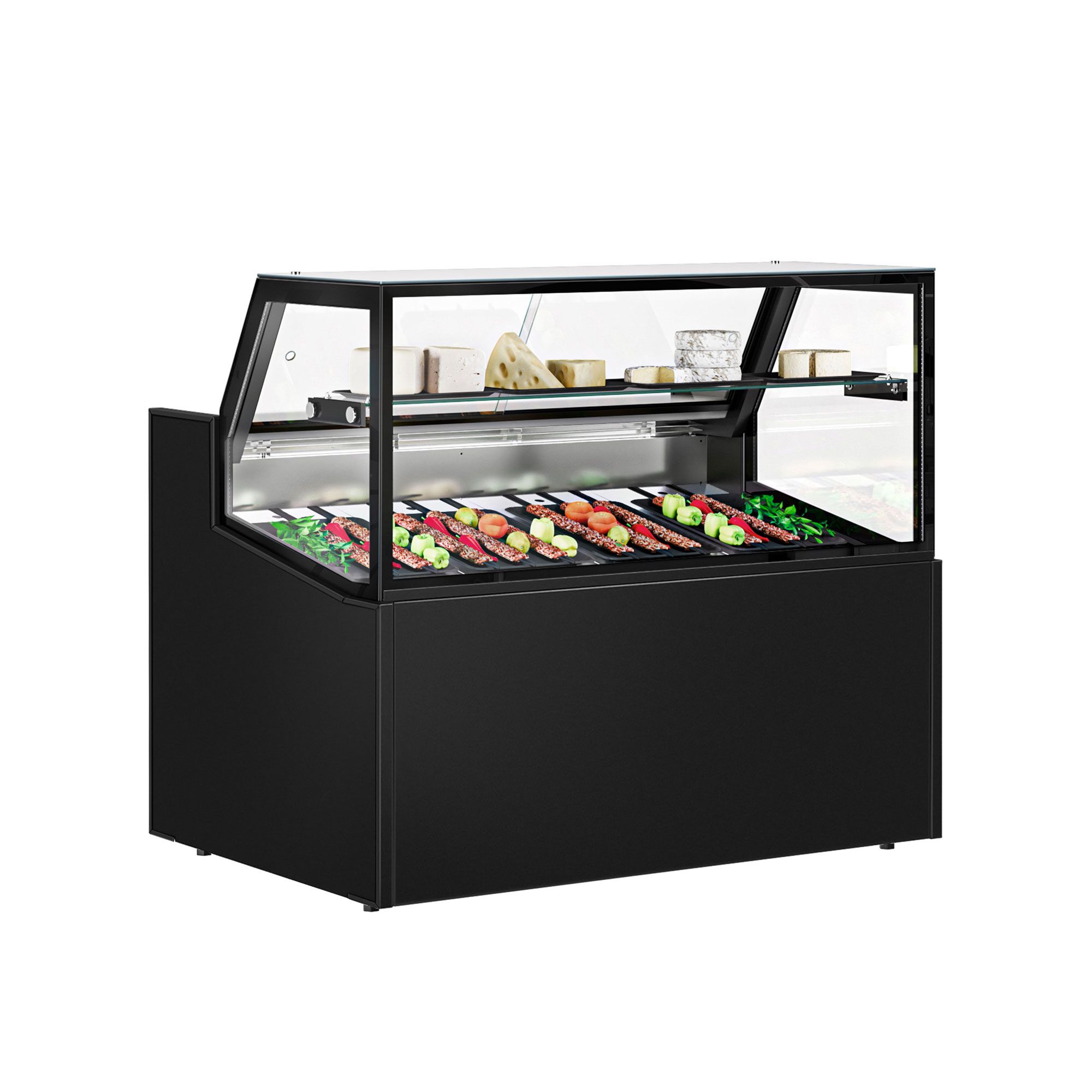 Comptoir réfrigéré - 1330x910mm - +0/+5°C - 169L - double vitrage - 1 étagère