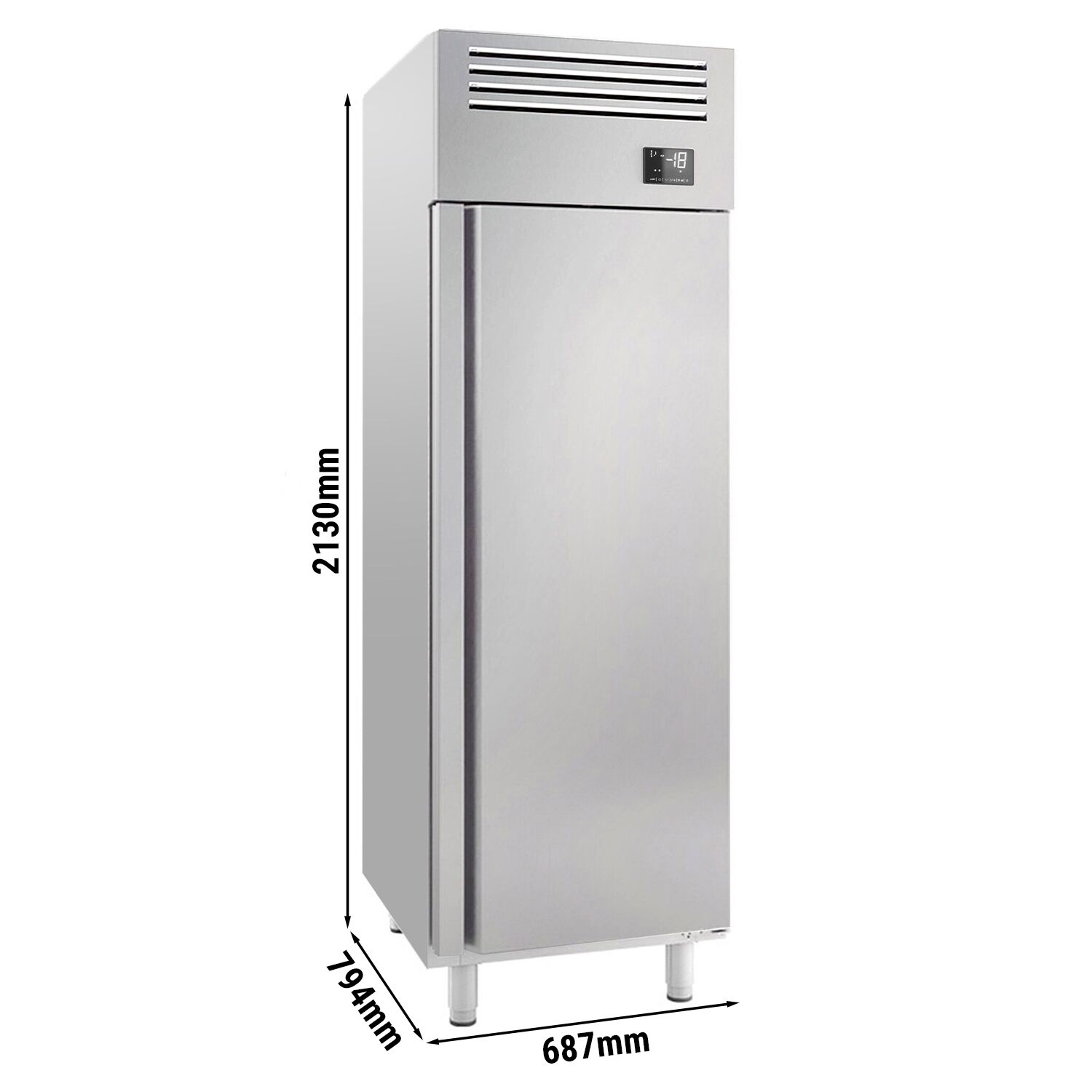 Armoire réfrigérée négative en acier inoxydable PREMIUM PLUS – GN 2/1 – 560 litres – avec 1 porte