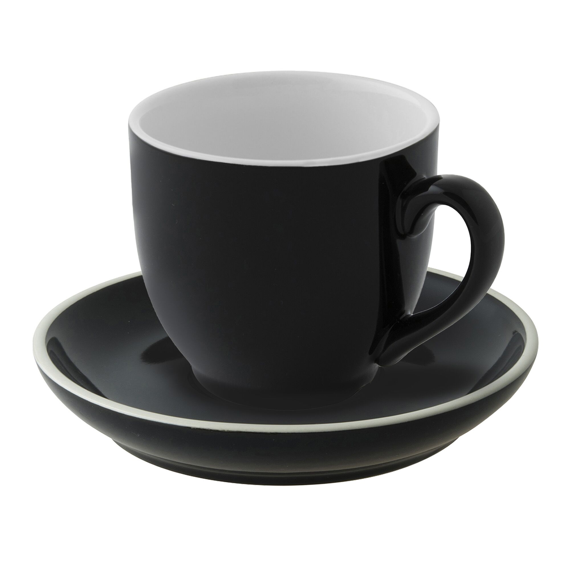 (6 Stück) COLORS - Kaffeetasse - 140ml - Schwarz