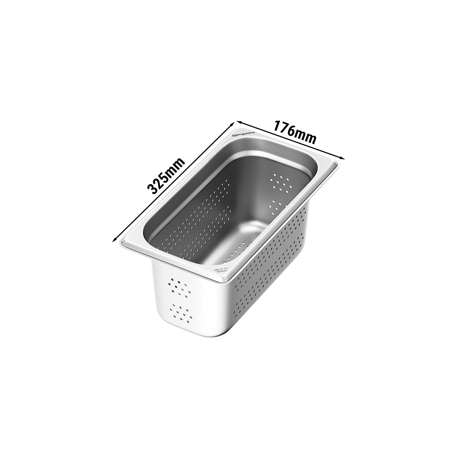 Récipients en acier inoxydable GN 1/3 - perforés - Hauteur : 150mm