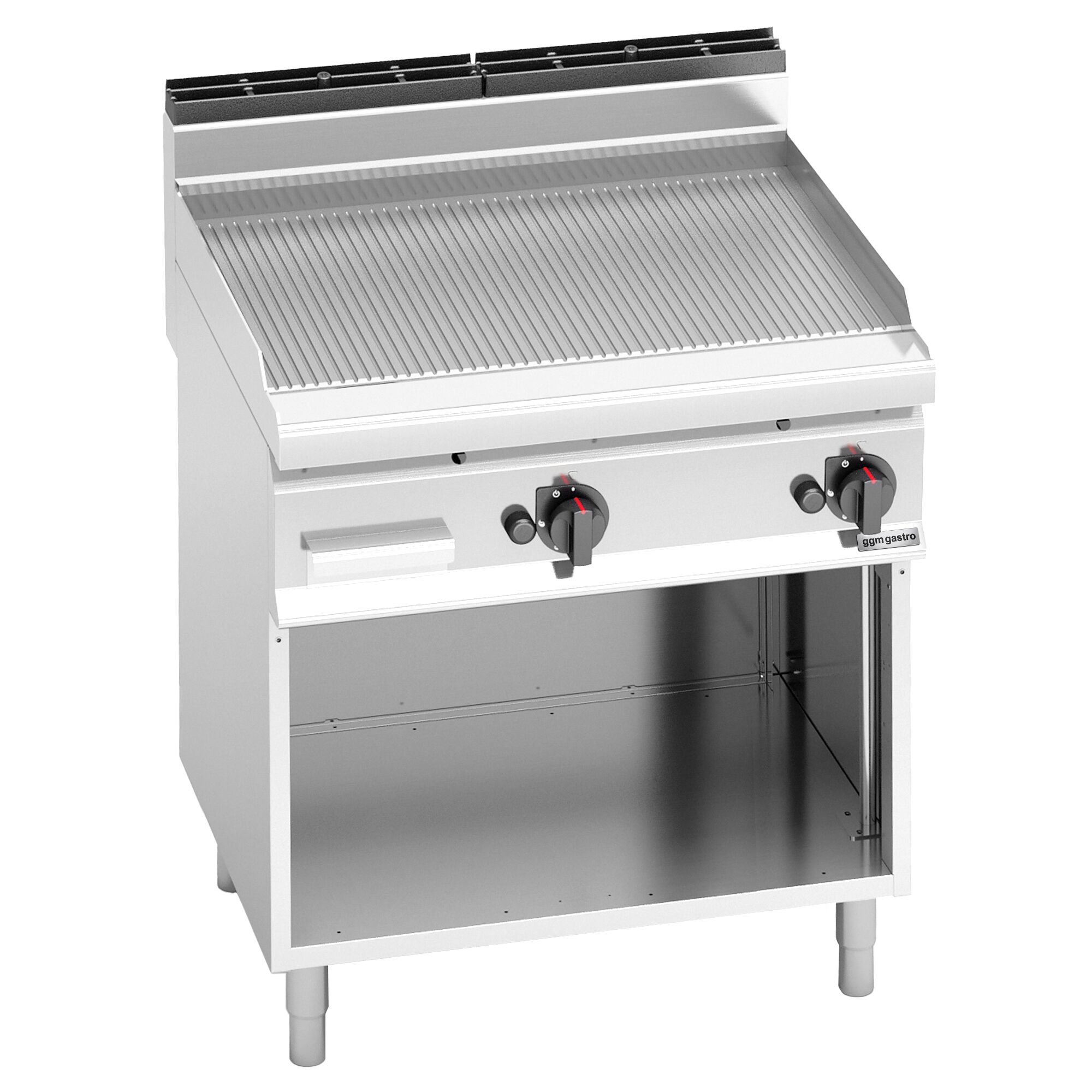 Commercial Gas Griddle - 13.8kW - Smooth/Ribbed Plate (half & half) - Cooking area: 795x500mm - on Stand