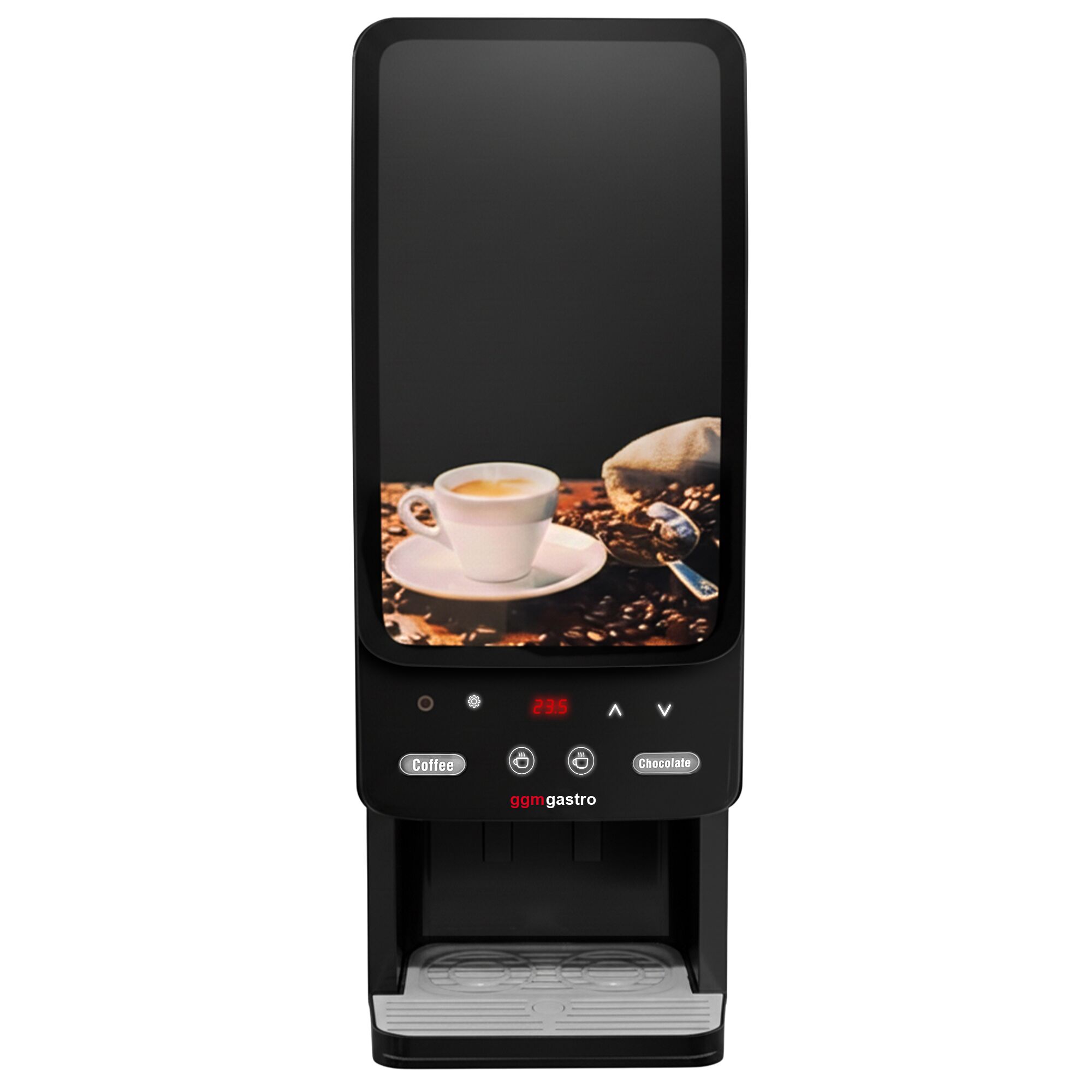 Commercial tabletop instant hot drinks machine, 2 ingredient canisters — 1.8 kW — Touch — Black
