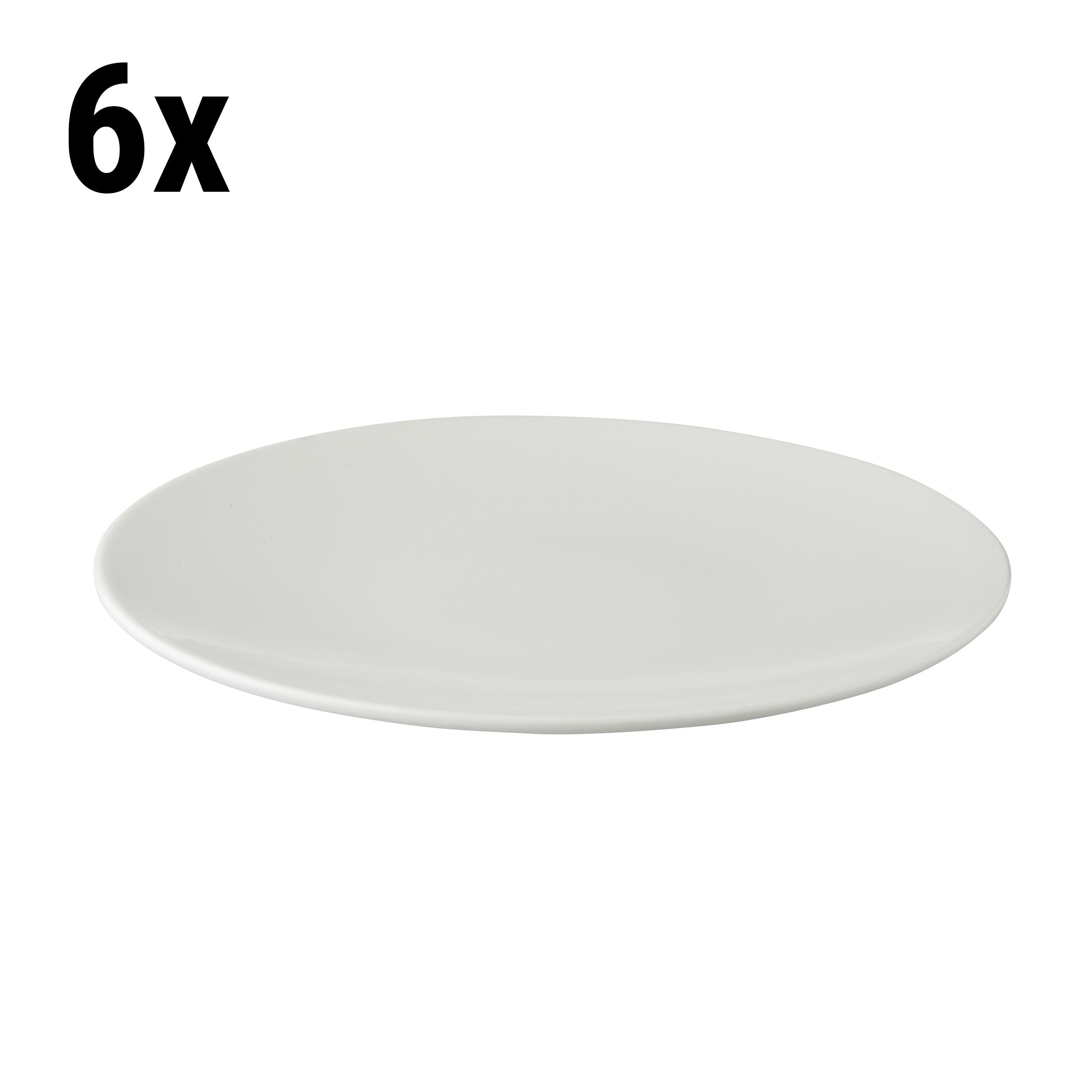 (6 st) WHITE DELIGHT - Coupe tallrik platt - Ø 27 cm - vit