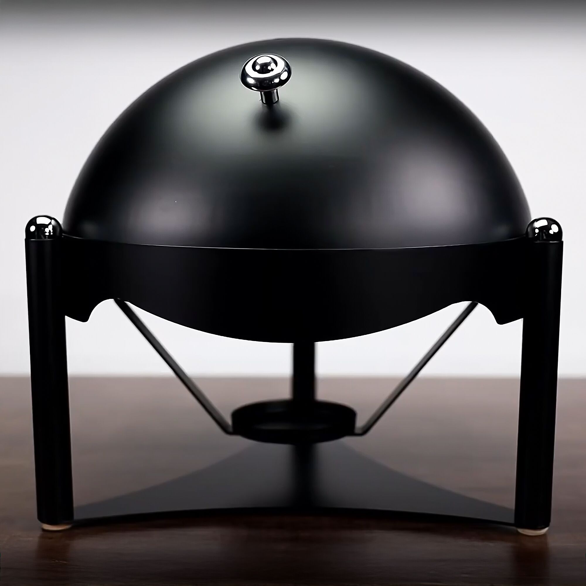 Chafing dish - Rond - avec couvercle roll top - Noir