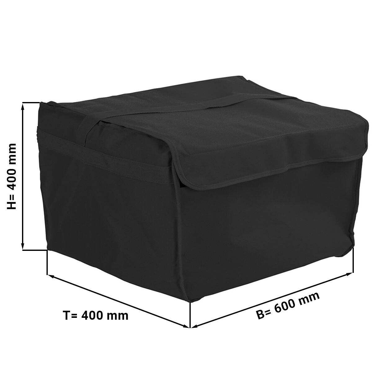Sac à pizza / Sac isotherme - pour 8 grandes pizzas familiales - 60x40cm - Noir