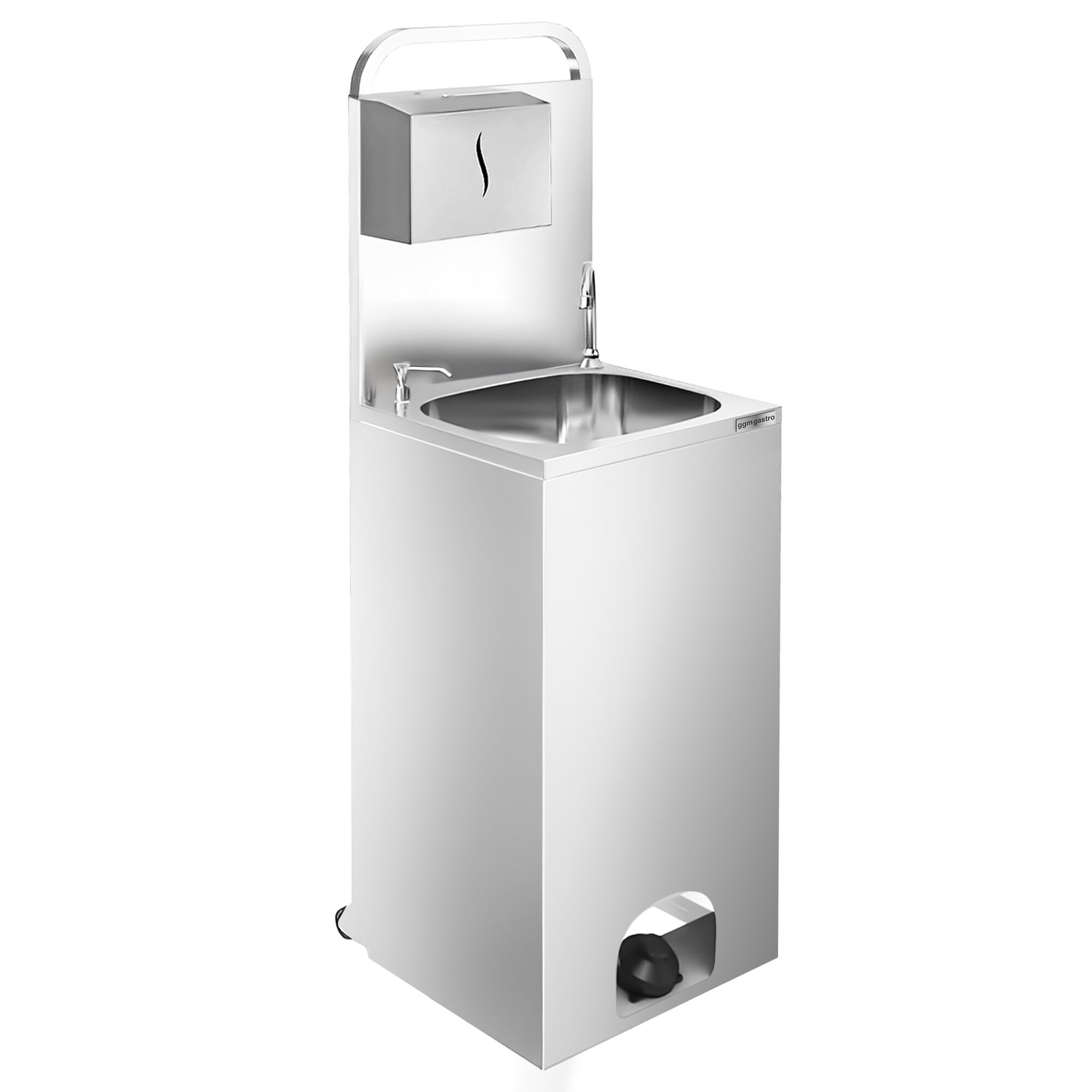 Lave-mains autonome - inox - avec distributeur de savon & de serviettes en papier