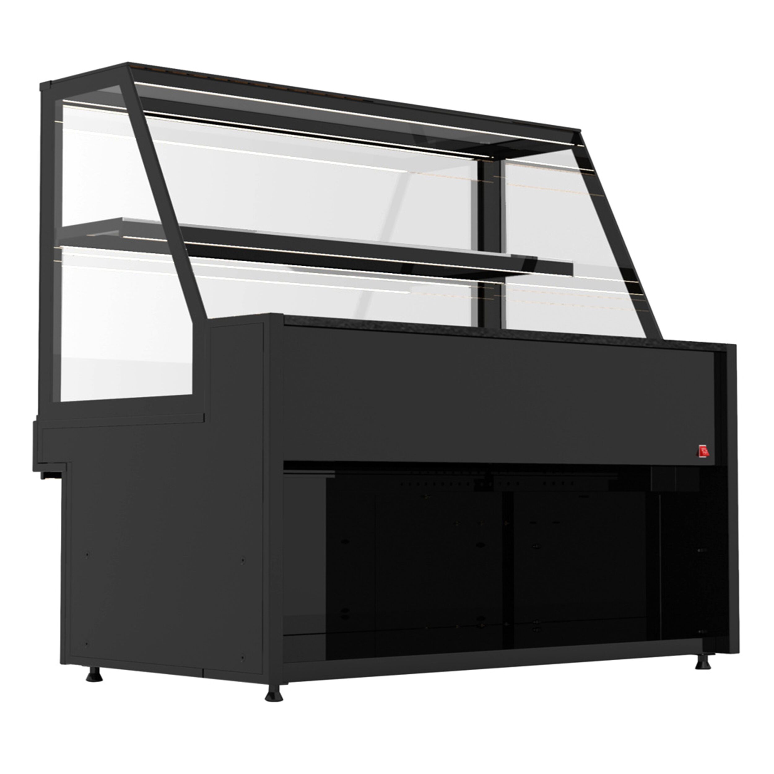 Patisserie Counter TORONTO - 1800x800mm - black front - granite worktop - with 1 glass shelf - LED lighting