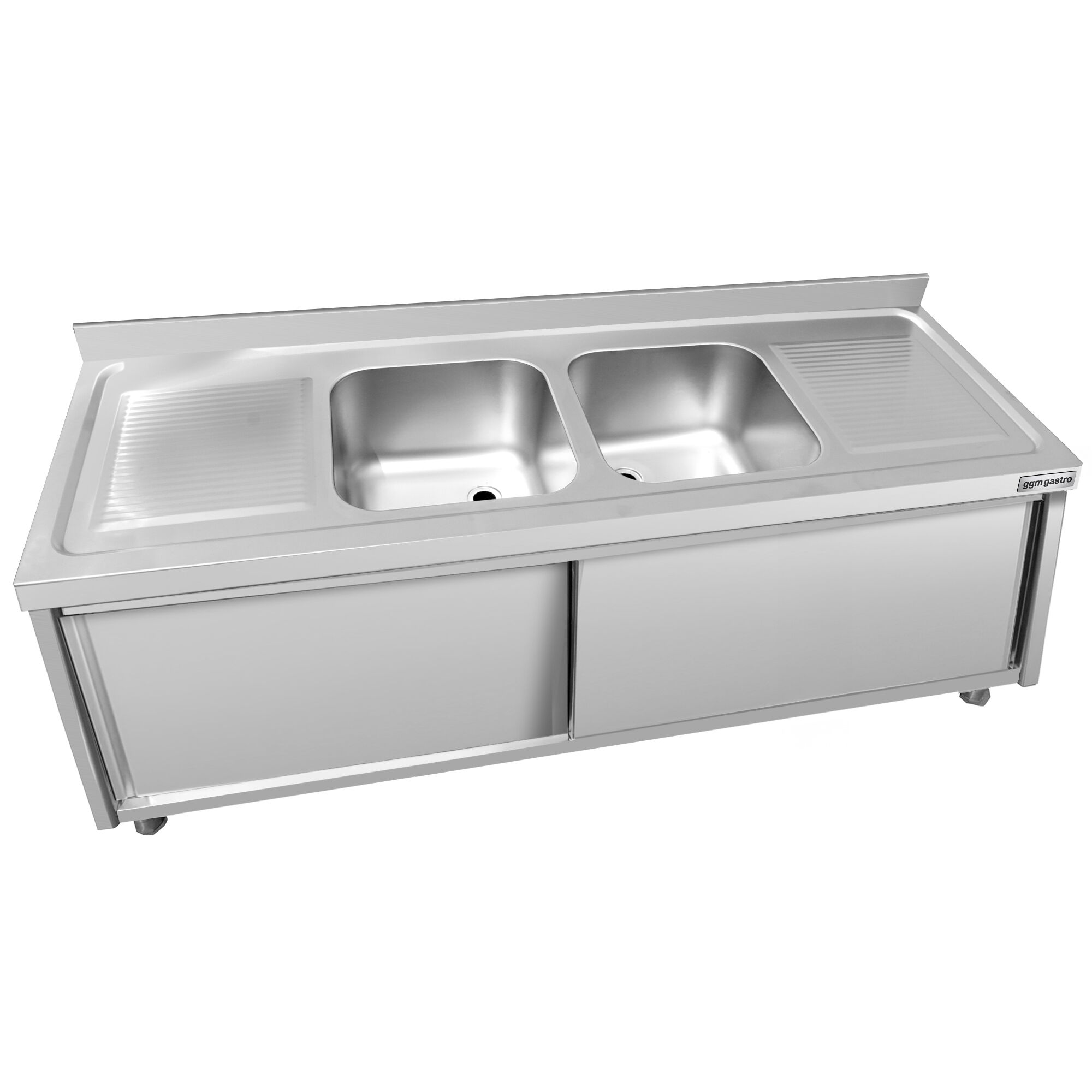 Meuble évier ECO - 1800 x 700 mm - avec 2 bacs au centre