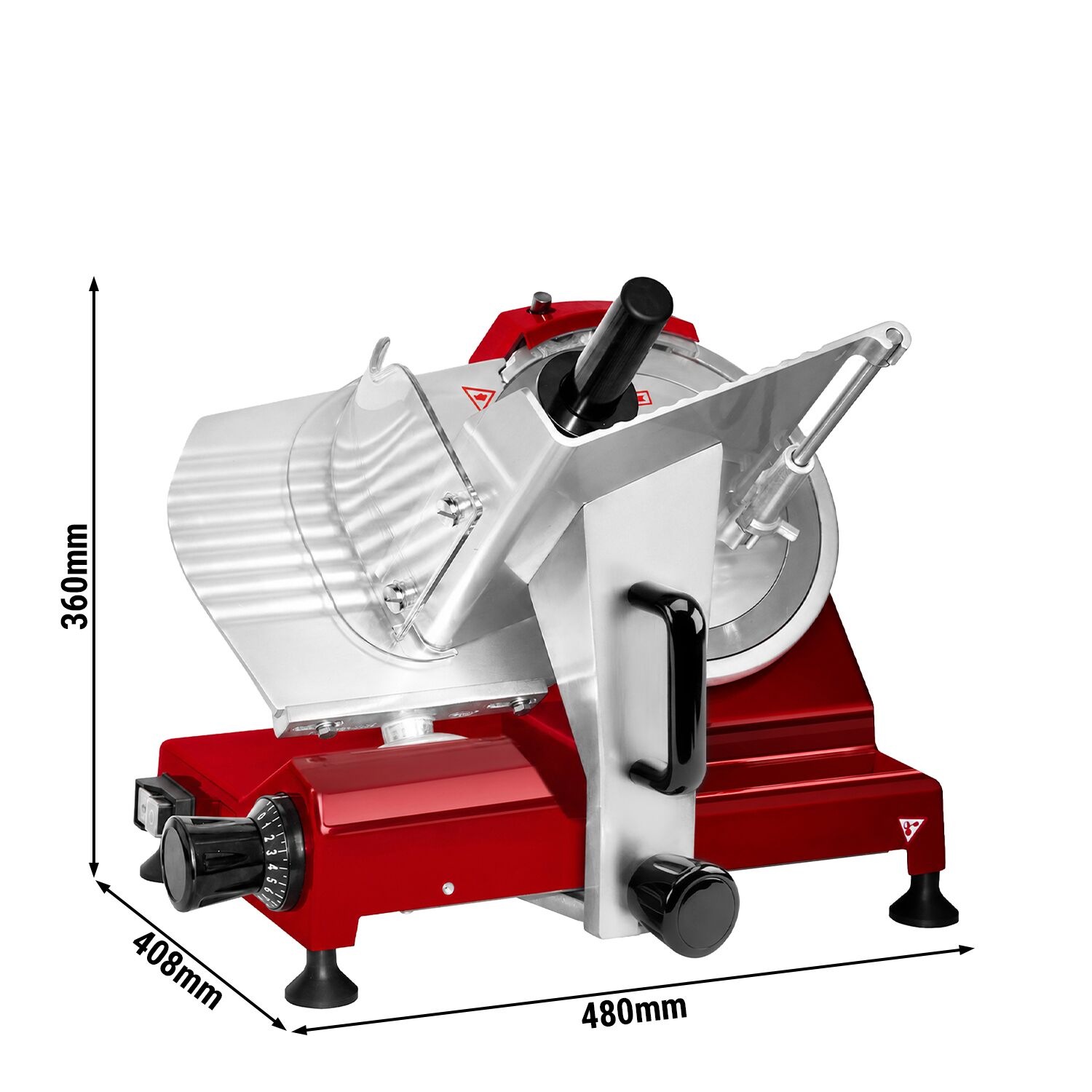 Krajalnica - 150W - Noże: Ø 250mm - Kolor Czerwony