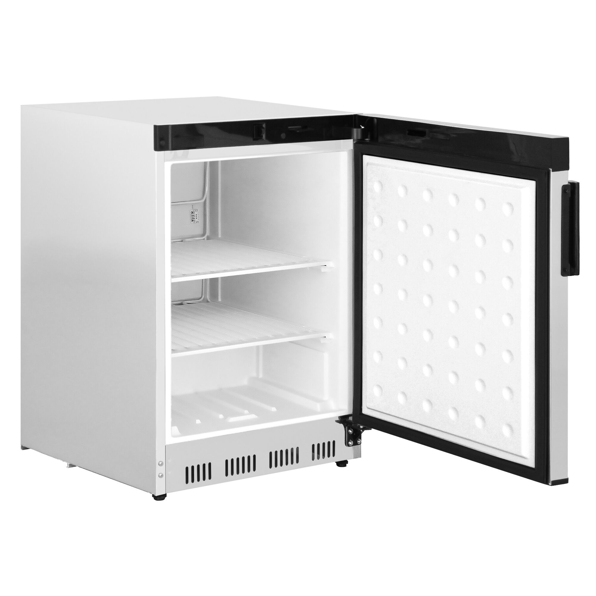 Mini congélateur de stockage inox PREMIUM – 200 litres – avec 1 porte – intérieur de la porte en plastique