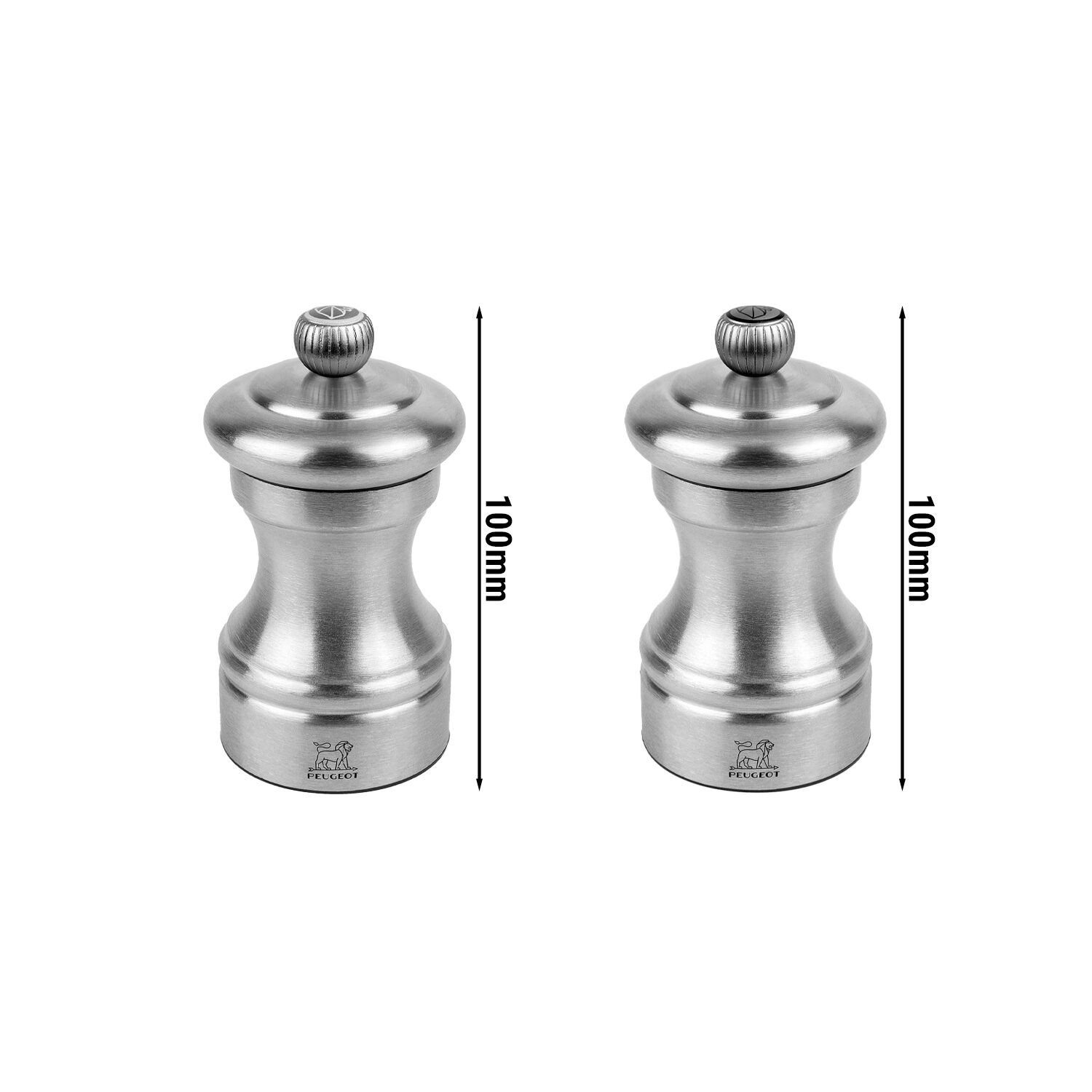 (6 pièces) PEUGEOT | BISTRO CHEF – Moulins à sel & poivre – inox – Hauteur : 100 mm