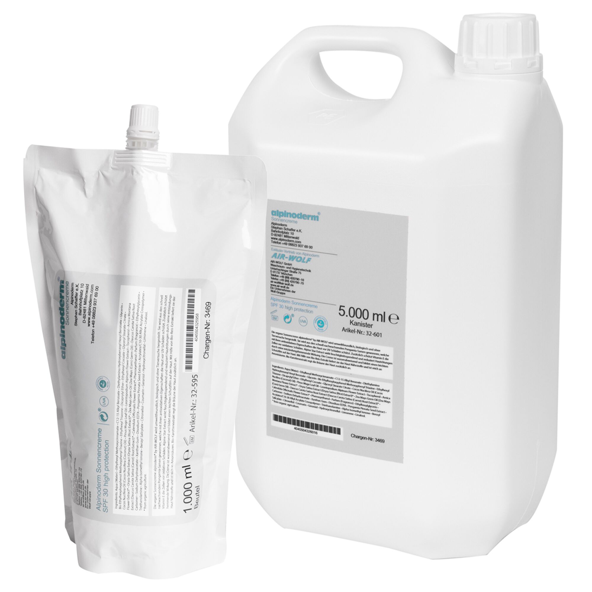 AIR-WOLF | Crème solaire avec SPF 30 – 1000 ml – Sachet