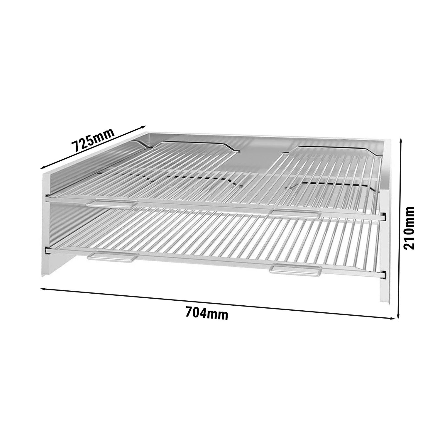 Rosthylla för kolgrill - 704x725x210 mm - rostfritt stål - passar till CHOE761