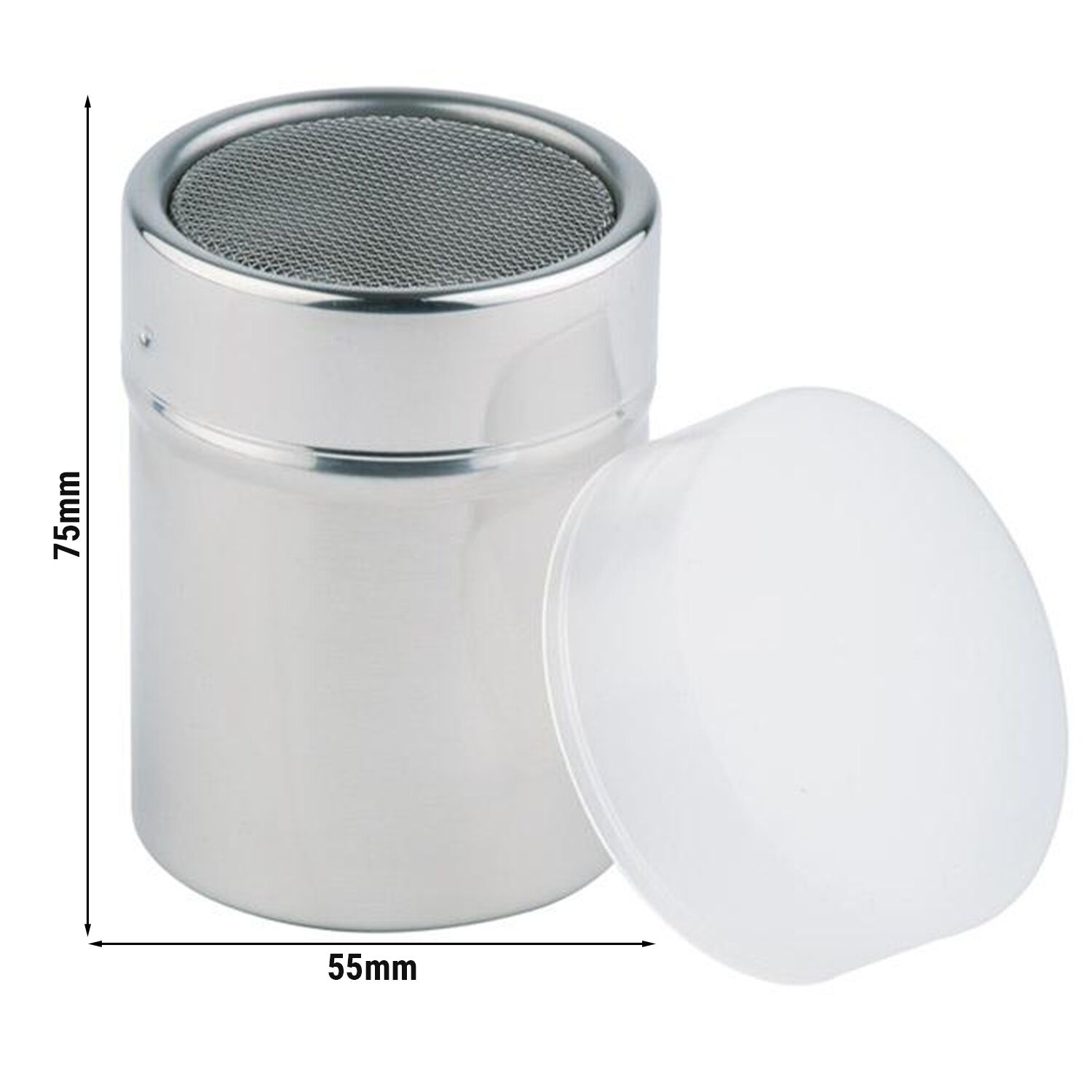 (6 pcs) Saupoudreuse - Acier inoxydable - 150ml - Hauteur:75mm